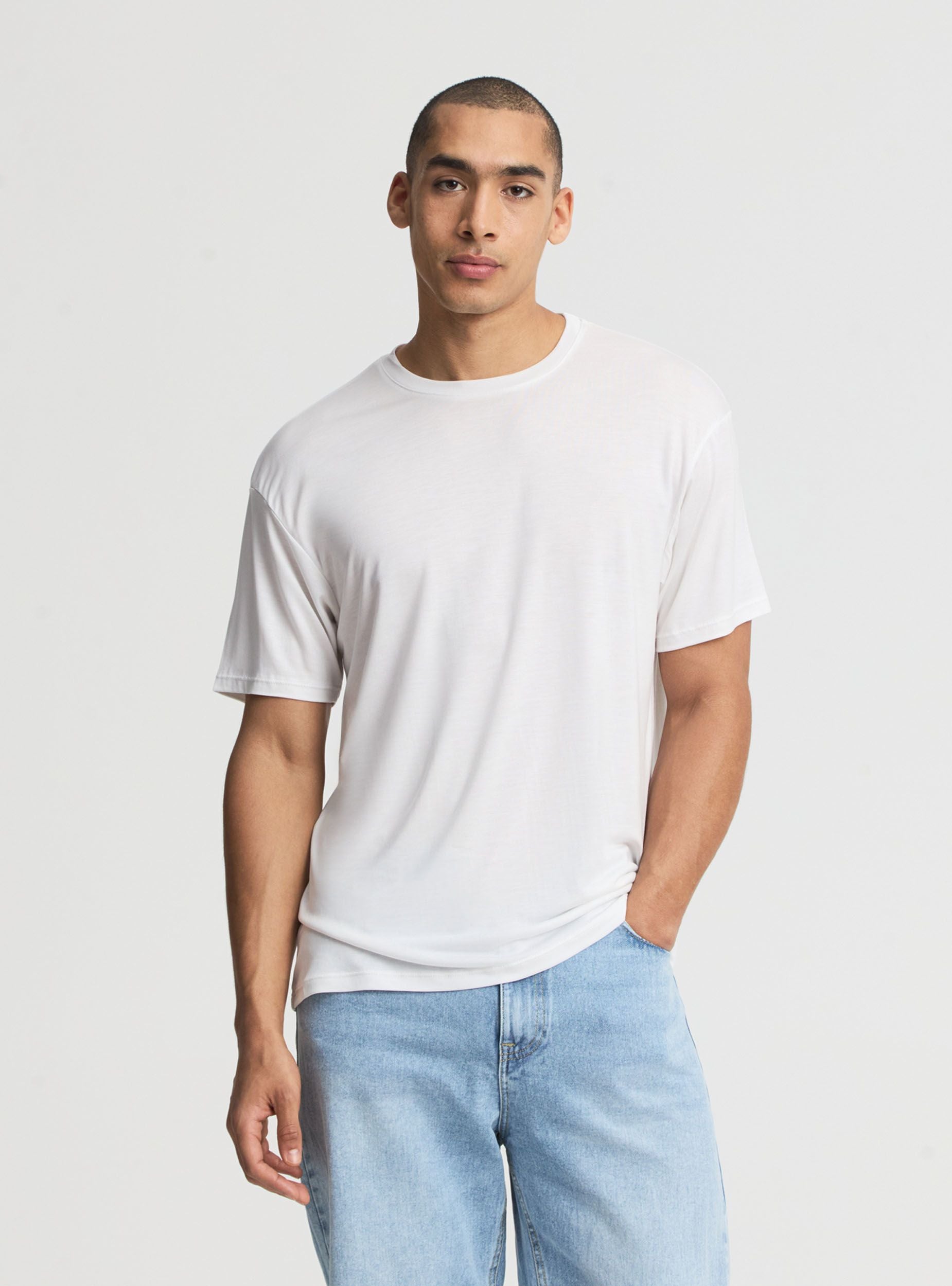 T-shirt comfort a tinta unita Bianco ottico