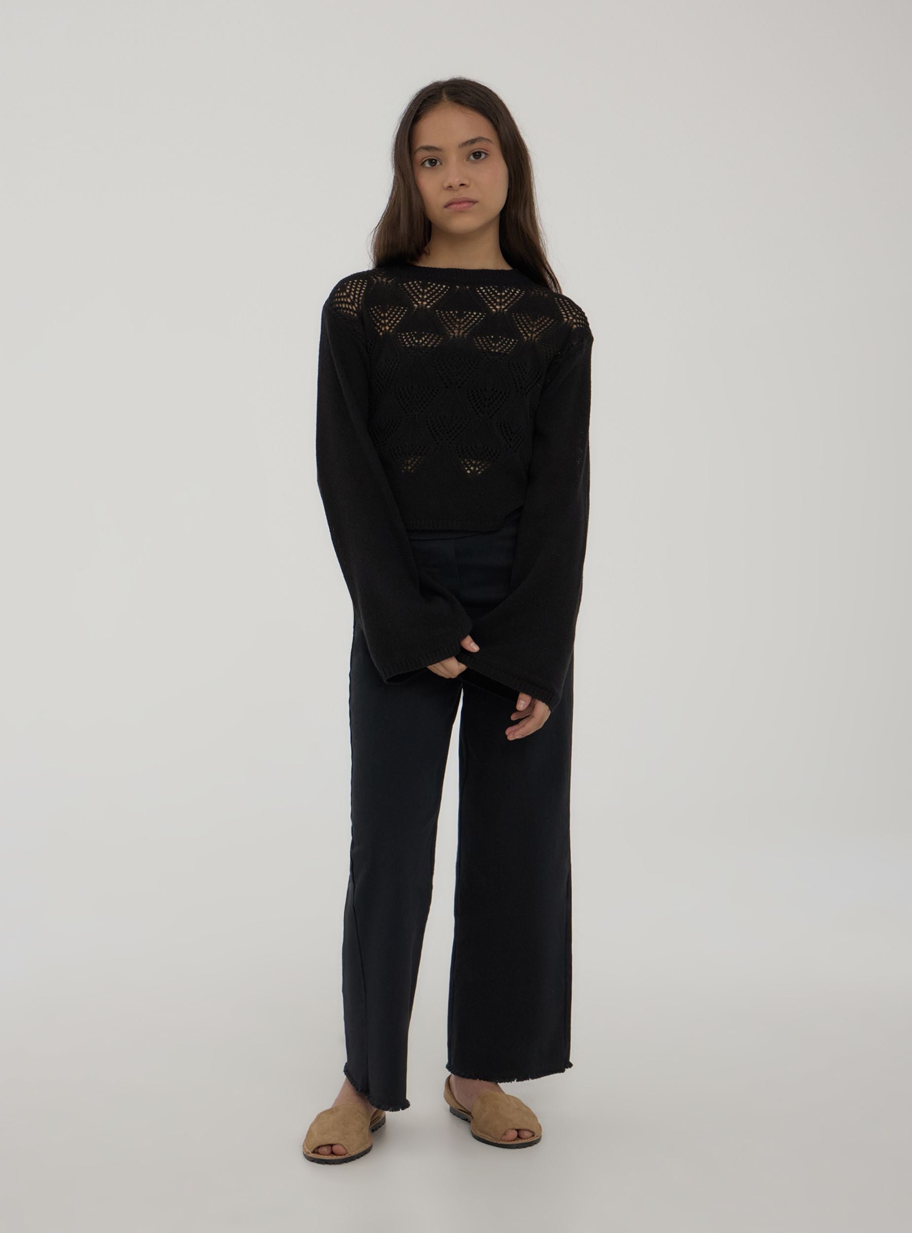 Maglia crop traforata