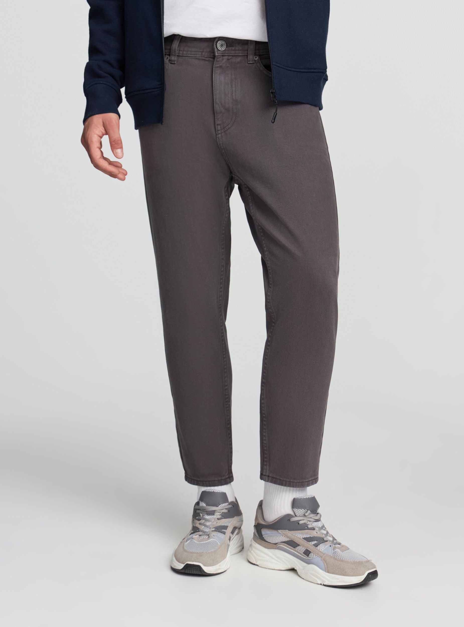 Jeans loose fit a tinta unita Canna di fucile