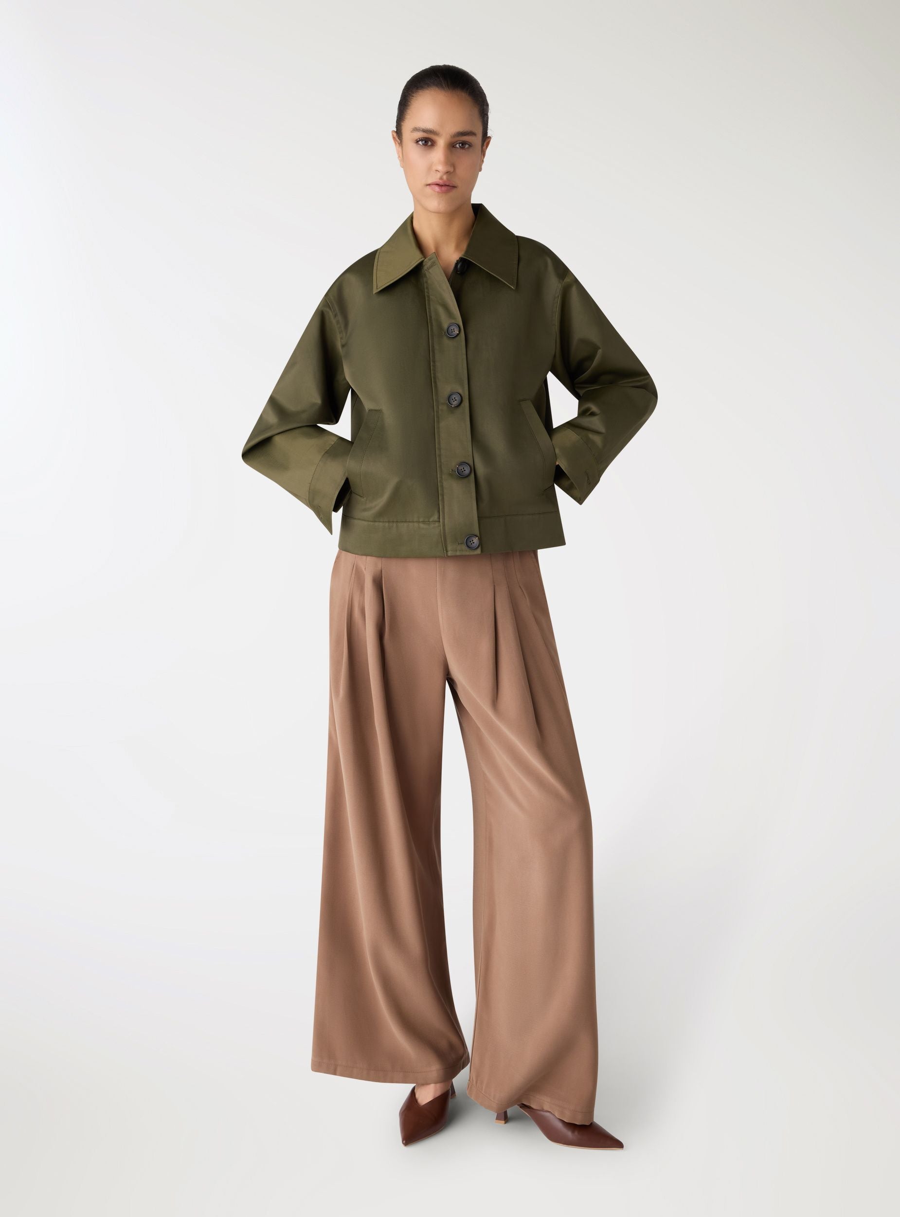 Short trucker-style jacket with buttons - Terranova Short trucker-style jacket with buttons - Terranova