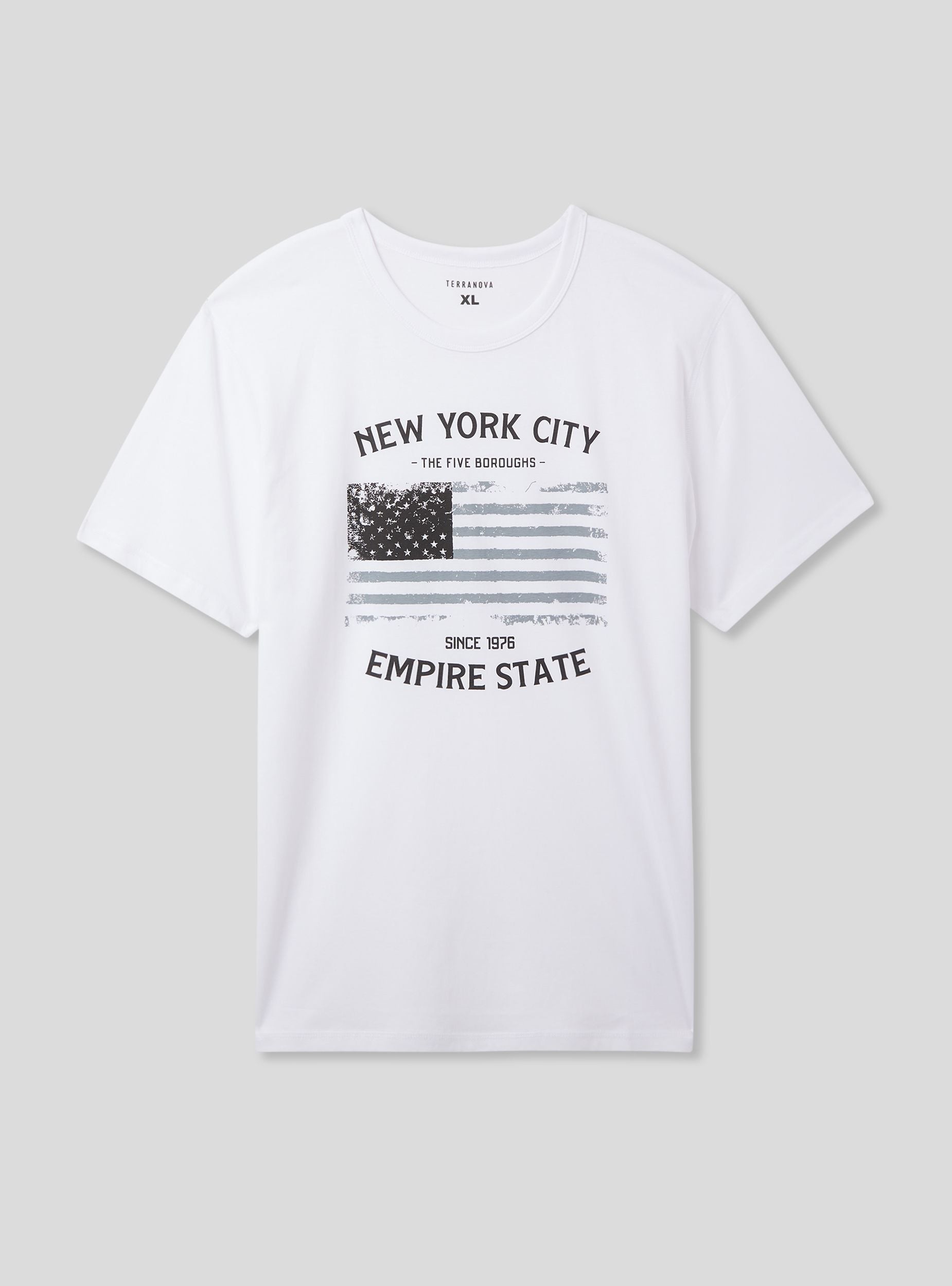 T-shirt stampa bandiera americana Bianco ottico uomo