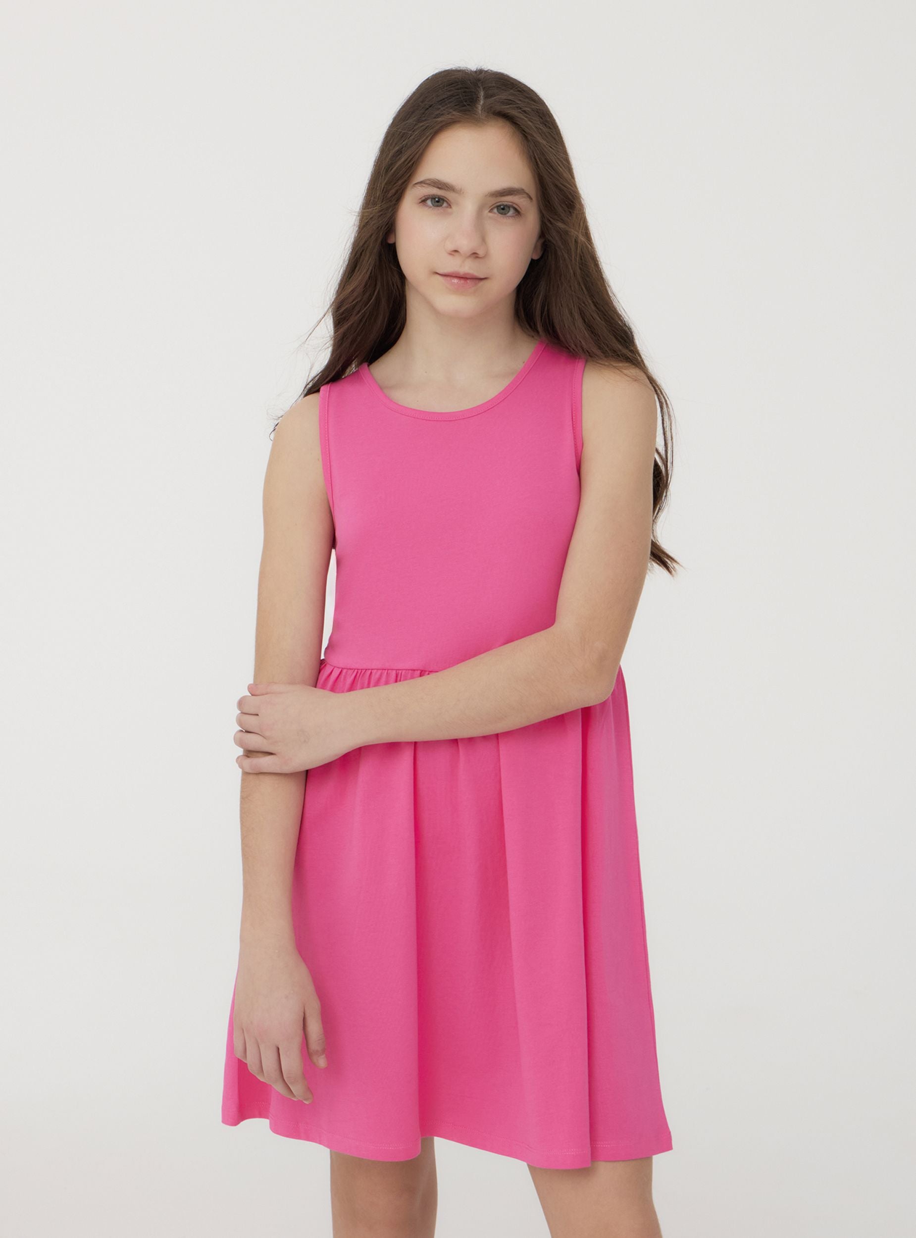 Vestito smanicato in jersey di cotone donna