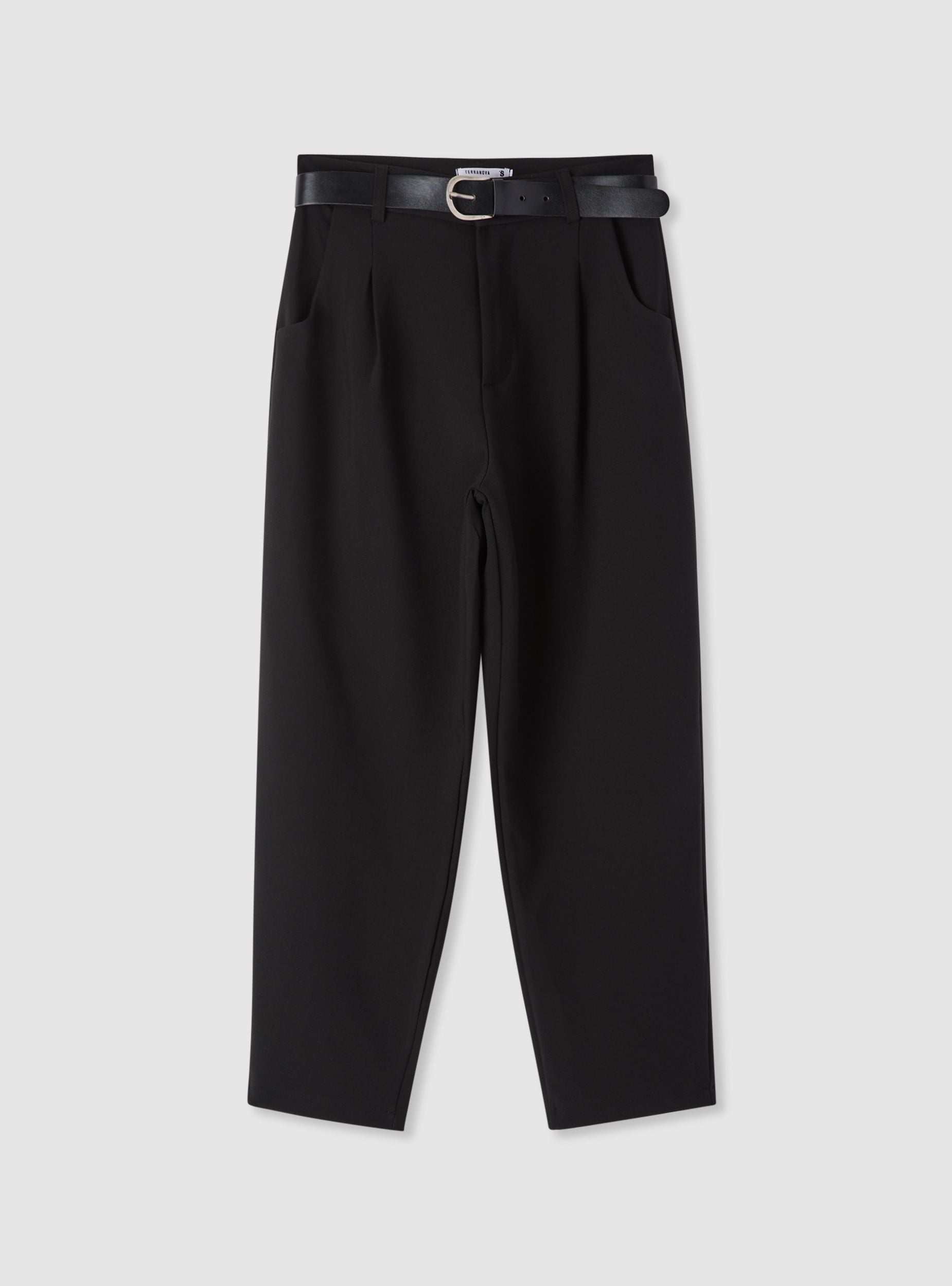 Pantaloni chino con pinces e cintura
