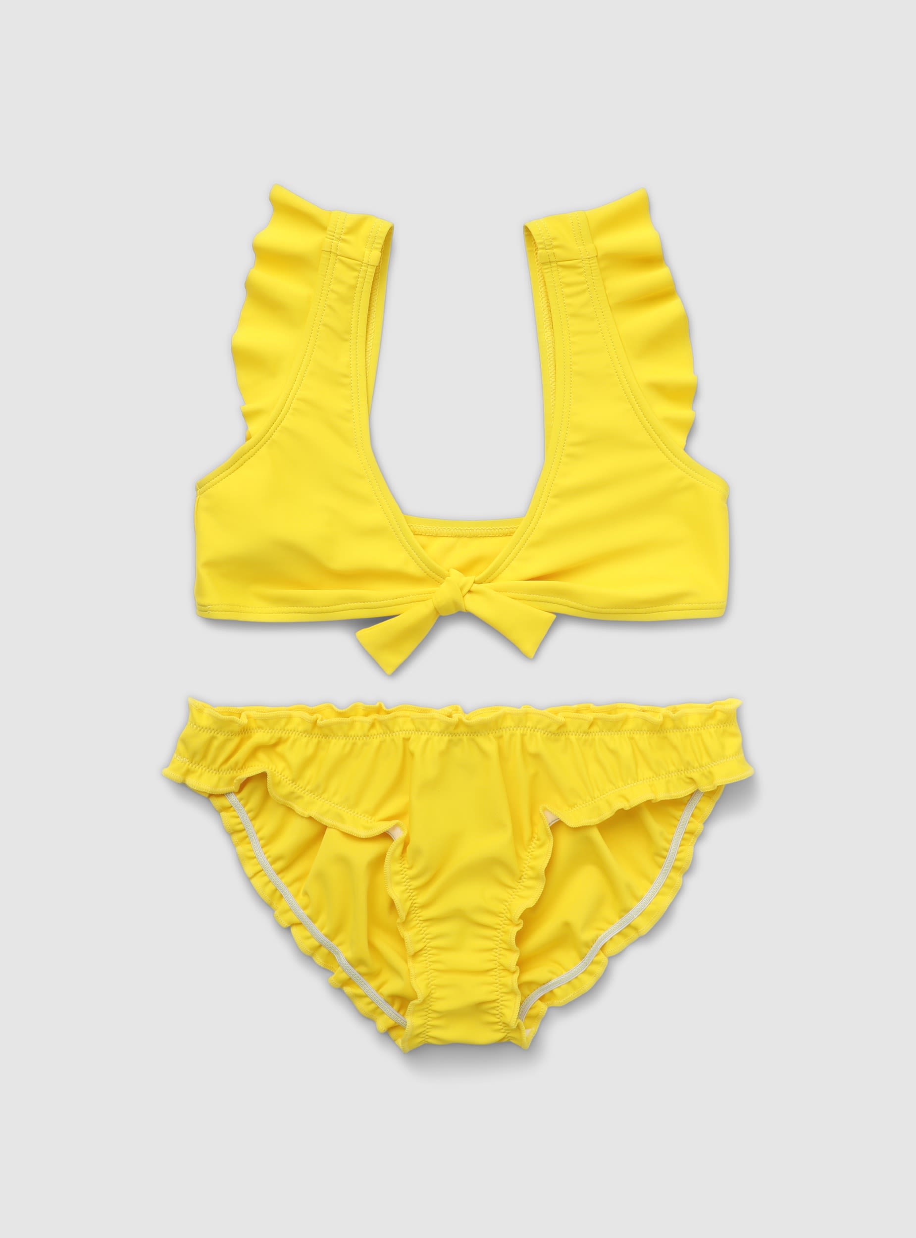 Bikini con volant e fiocco Giallo limone