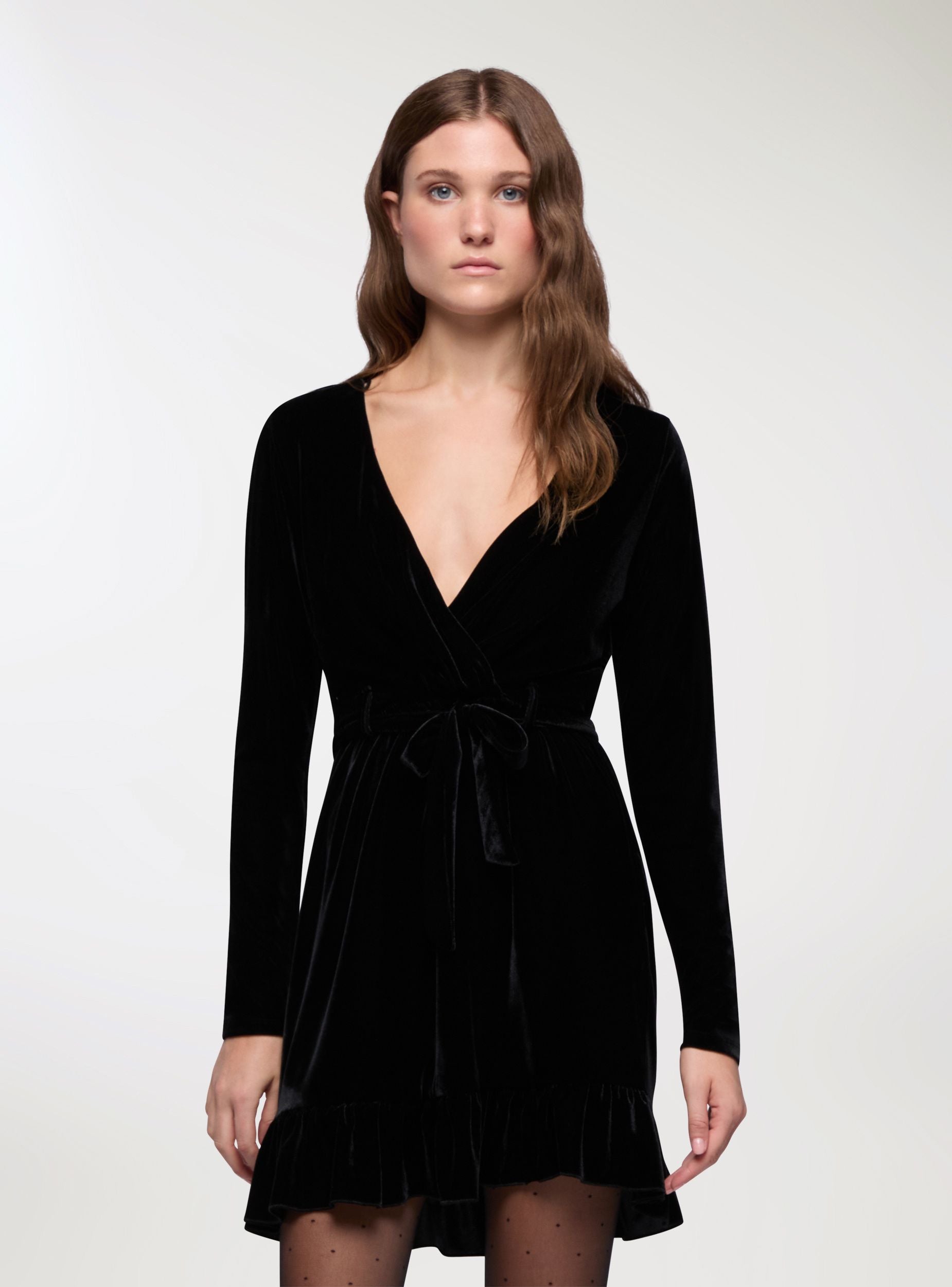 Vestito con cintura in ciniglia donna