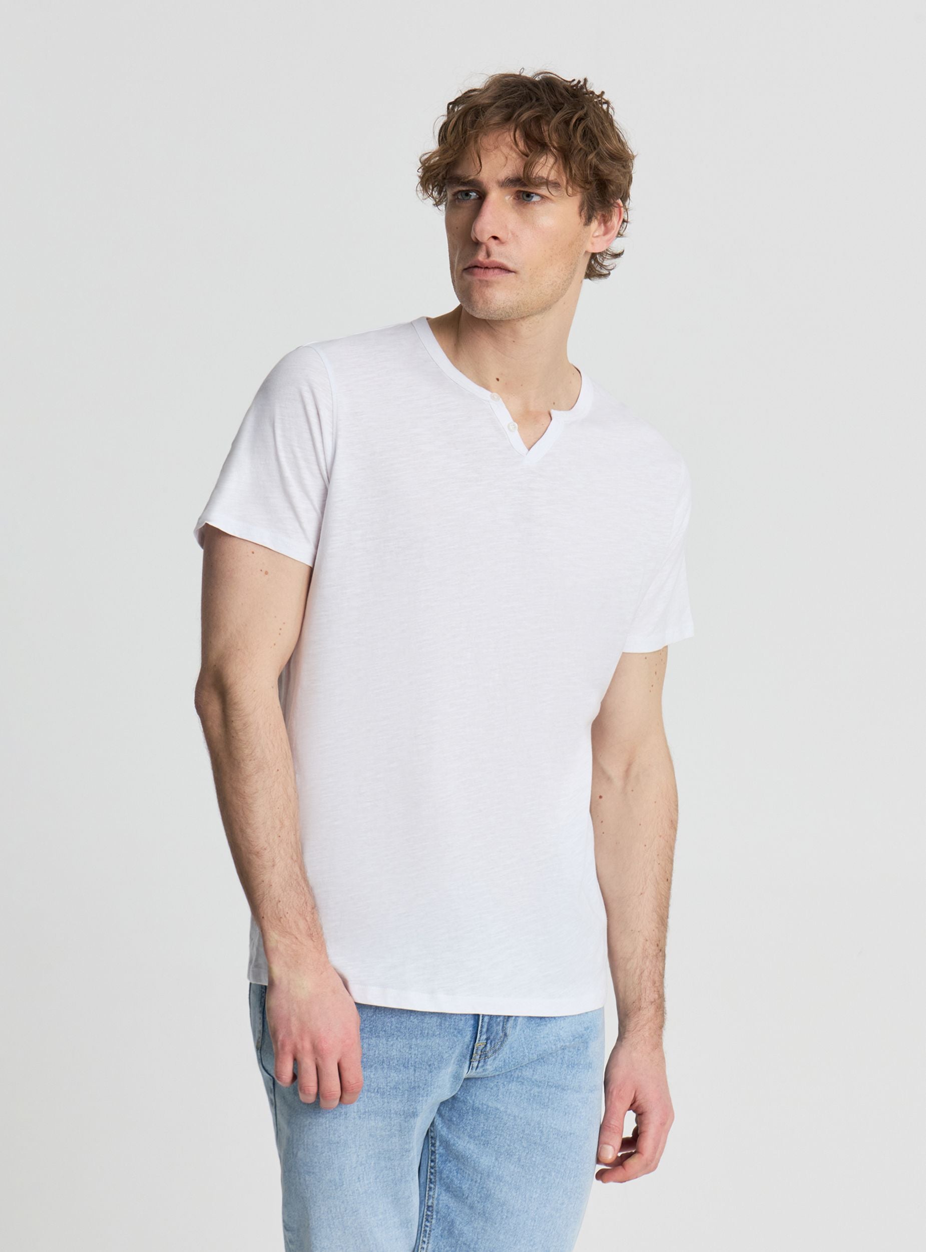 T-shirt con scollo serafino Bianco ottico
