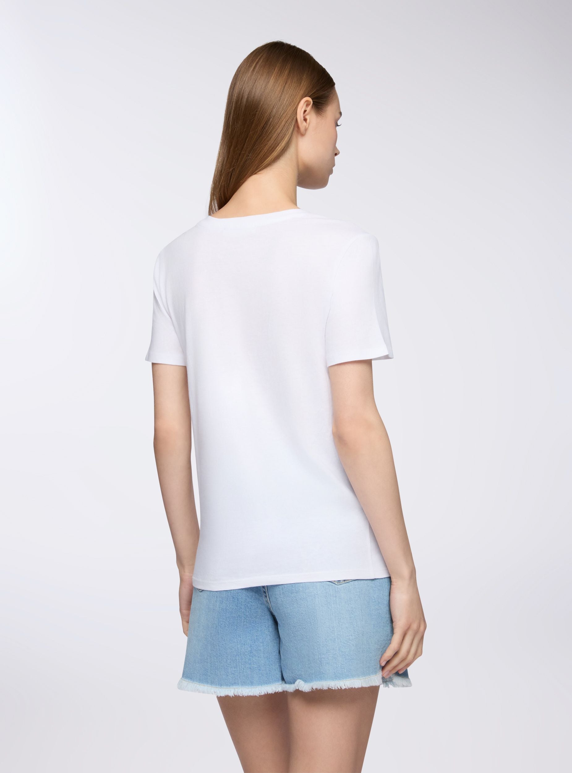 T-shirt con scritta divertente ricamata Bianco ottico