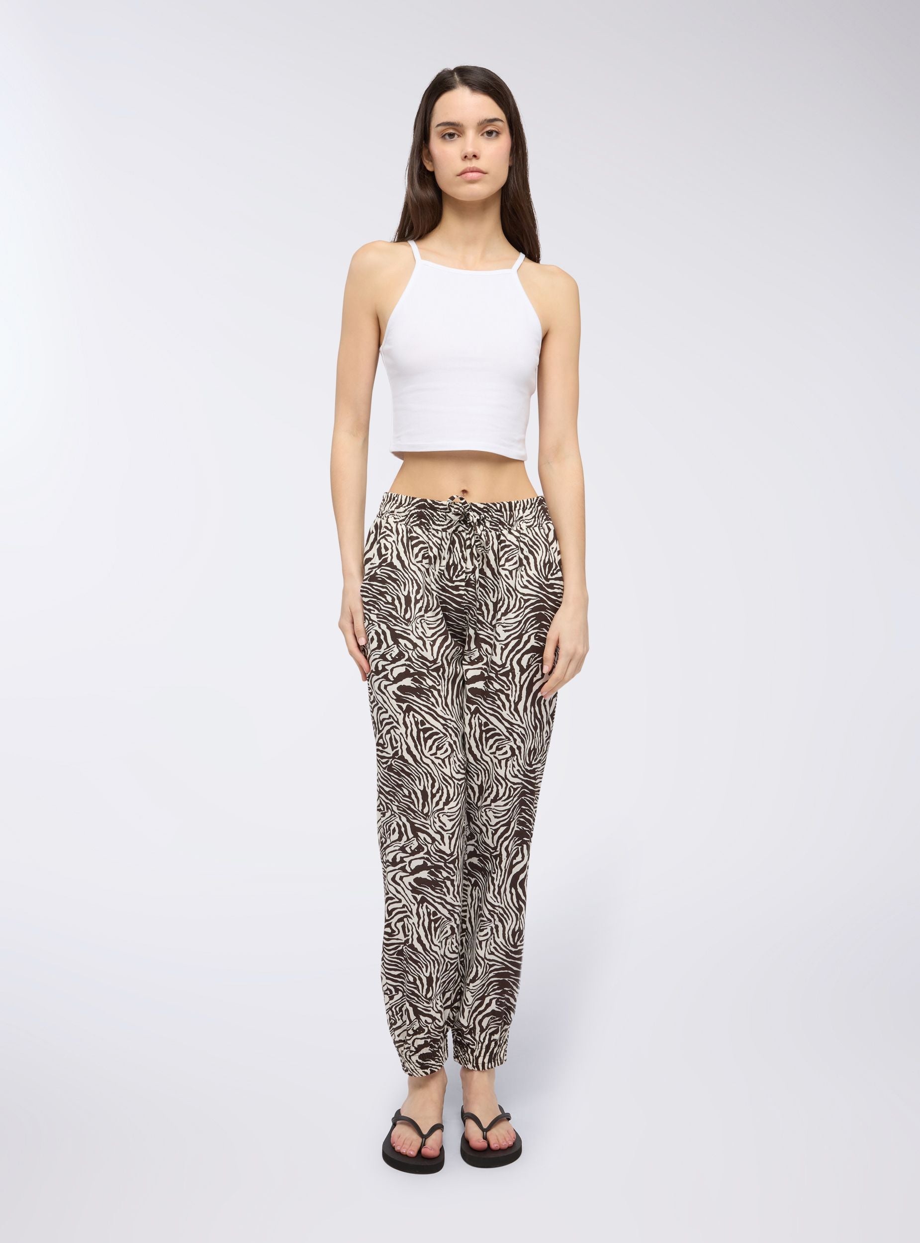 Pantaloni jogger zebrati Var marrone scuro