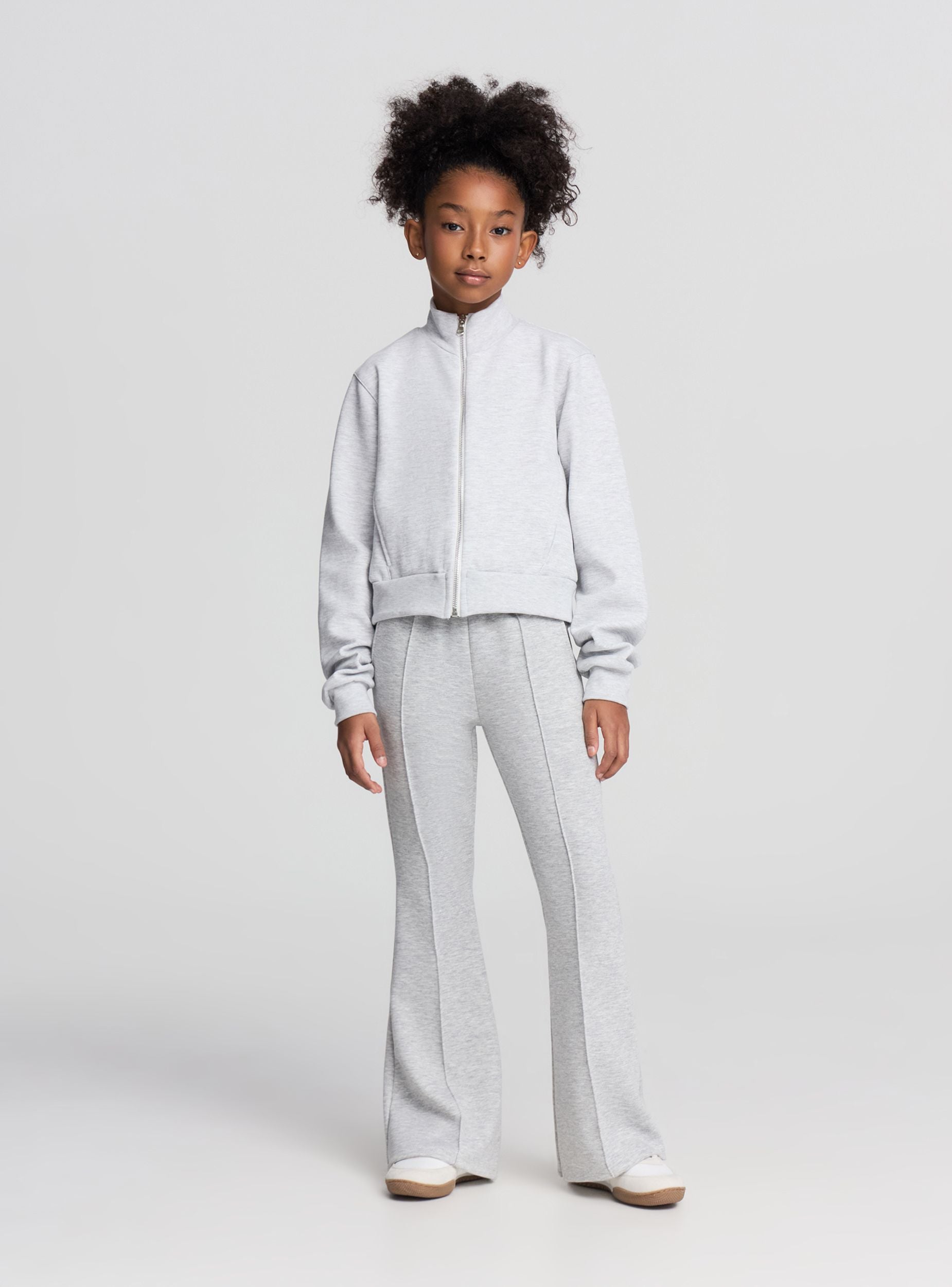 Pantaloni ginnici a zampa Grigio chiaro melange