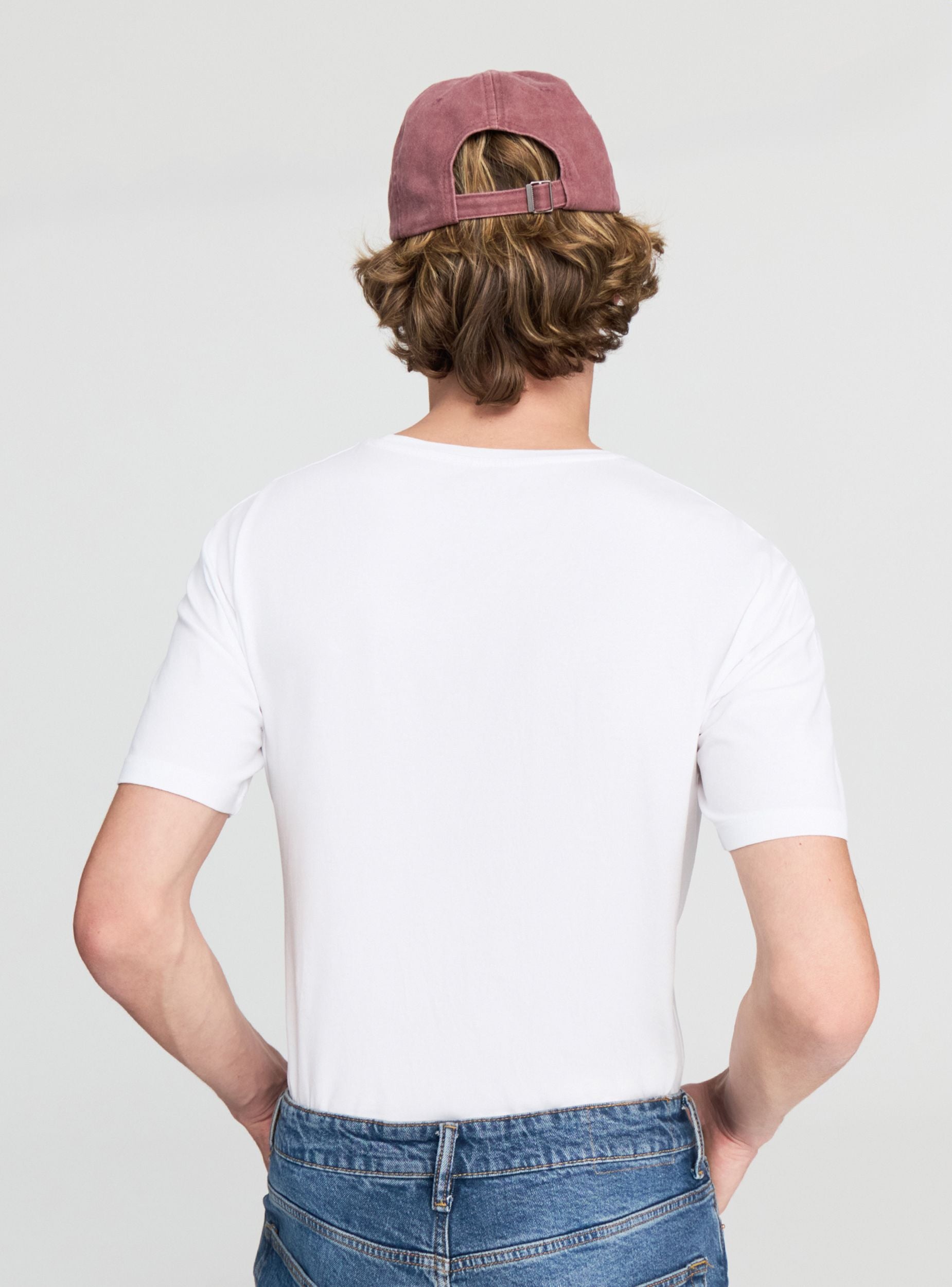 T-shirt slim fit a tinta unita Bianco ottico uomo