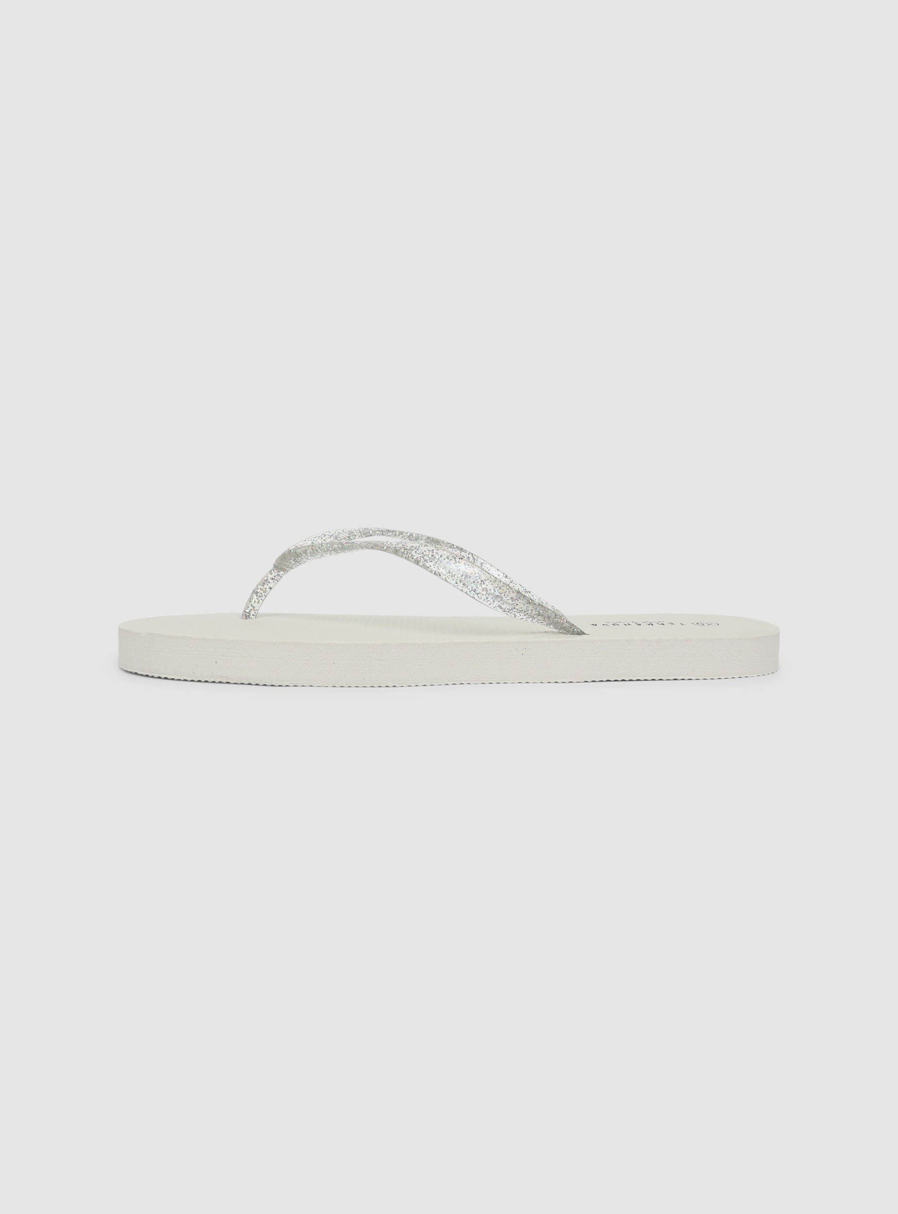Infradito con fascetta a cuore effetto luccicante Bianco ottico scarpe