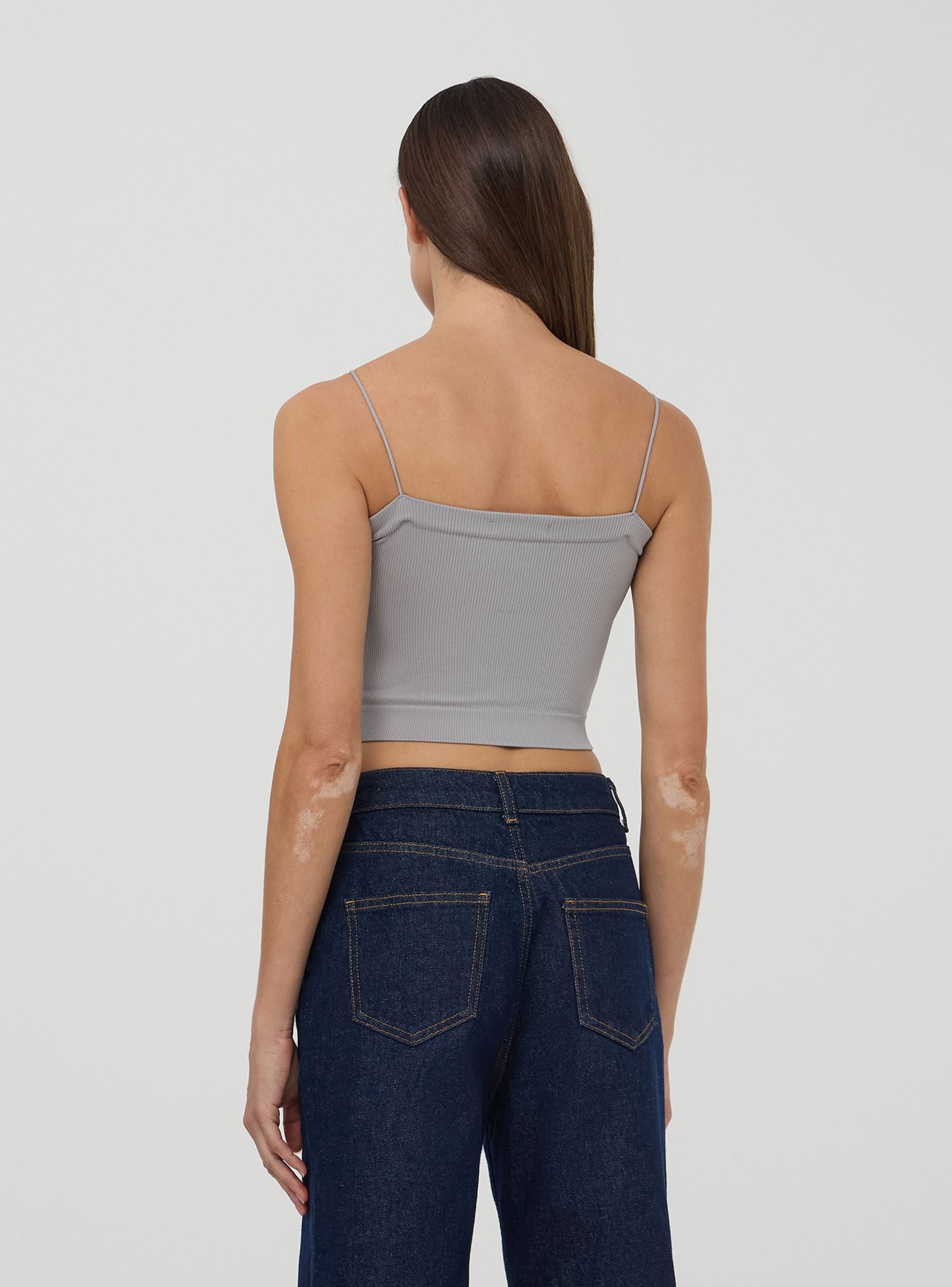 Pack 3 top seamless a costine 1x Bianco, 1x Nero, 1x