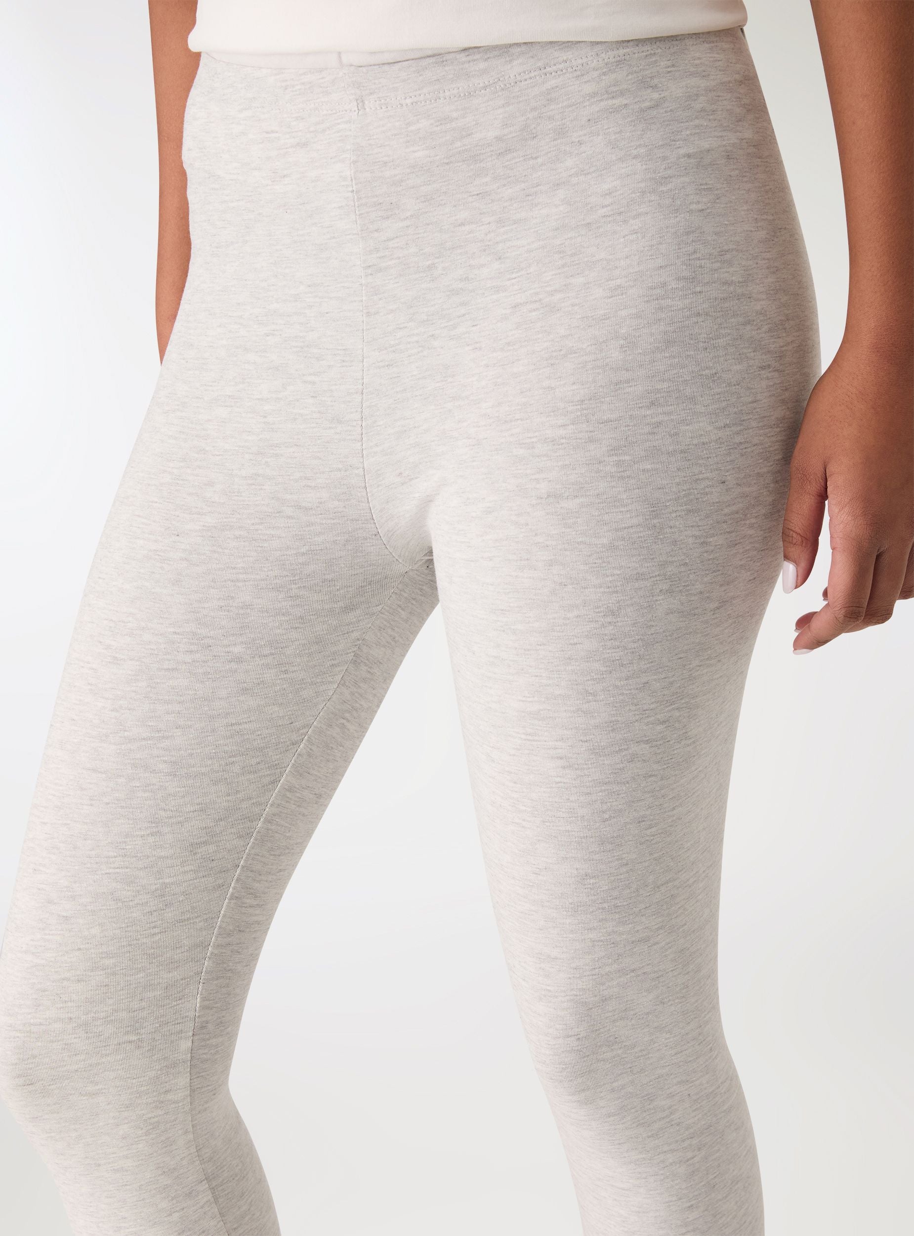 Leggings lungo a tinta unita Grigio chiaro melange