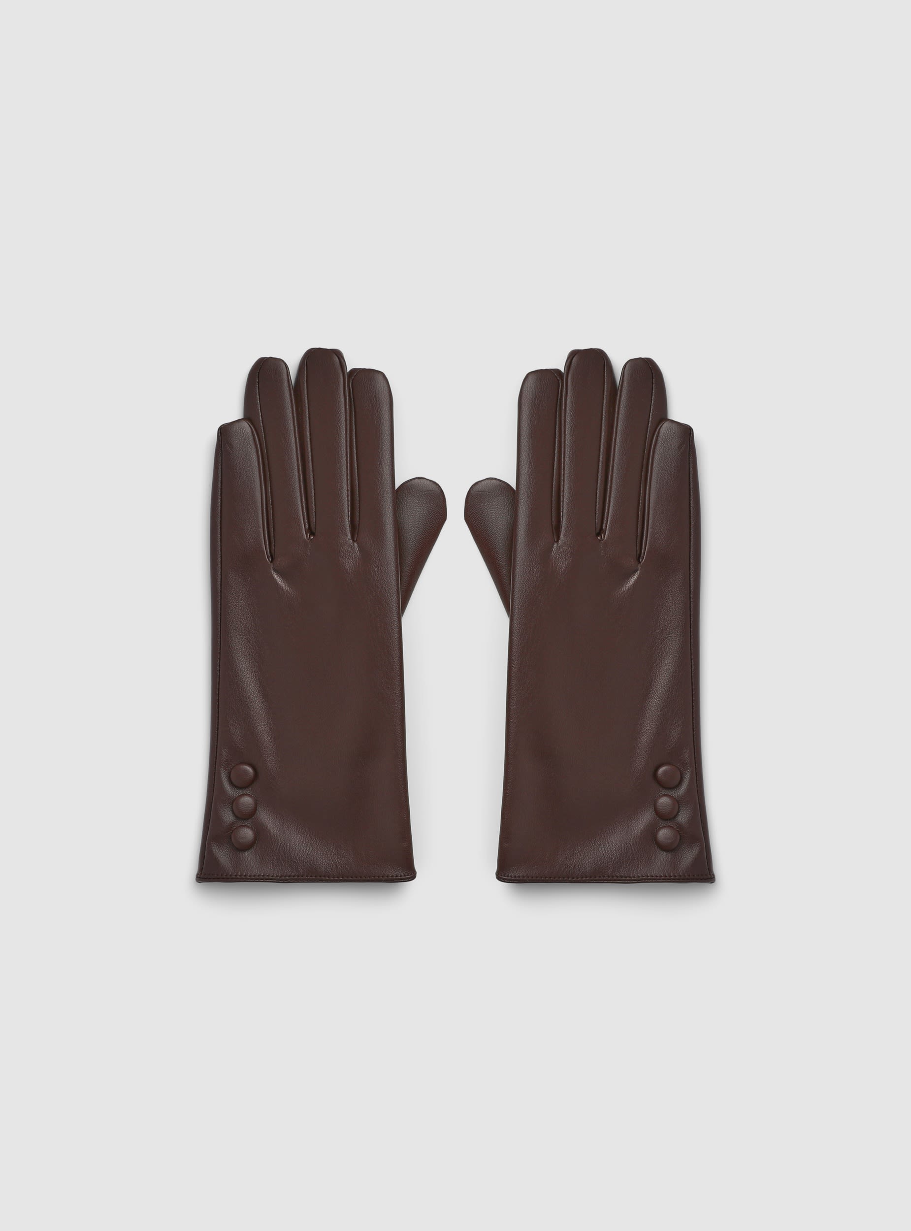 Guanti in similpelle Marrone scuro