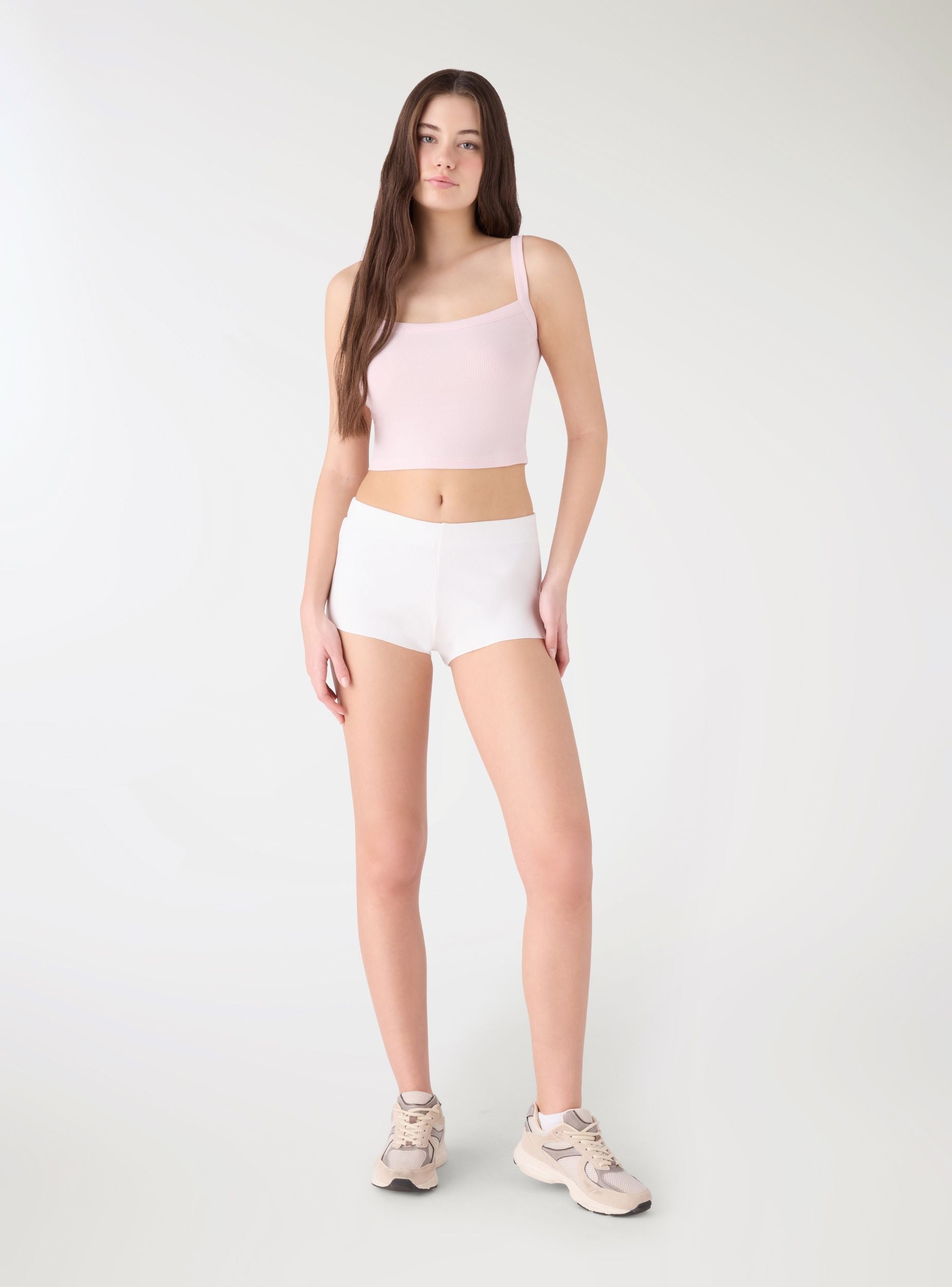 Culotte a costina tinta unita Bianco lana