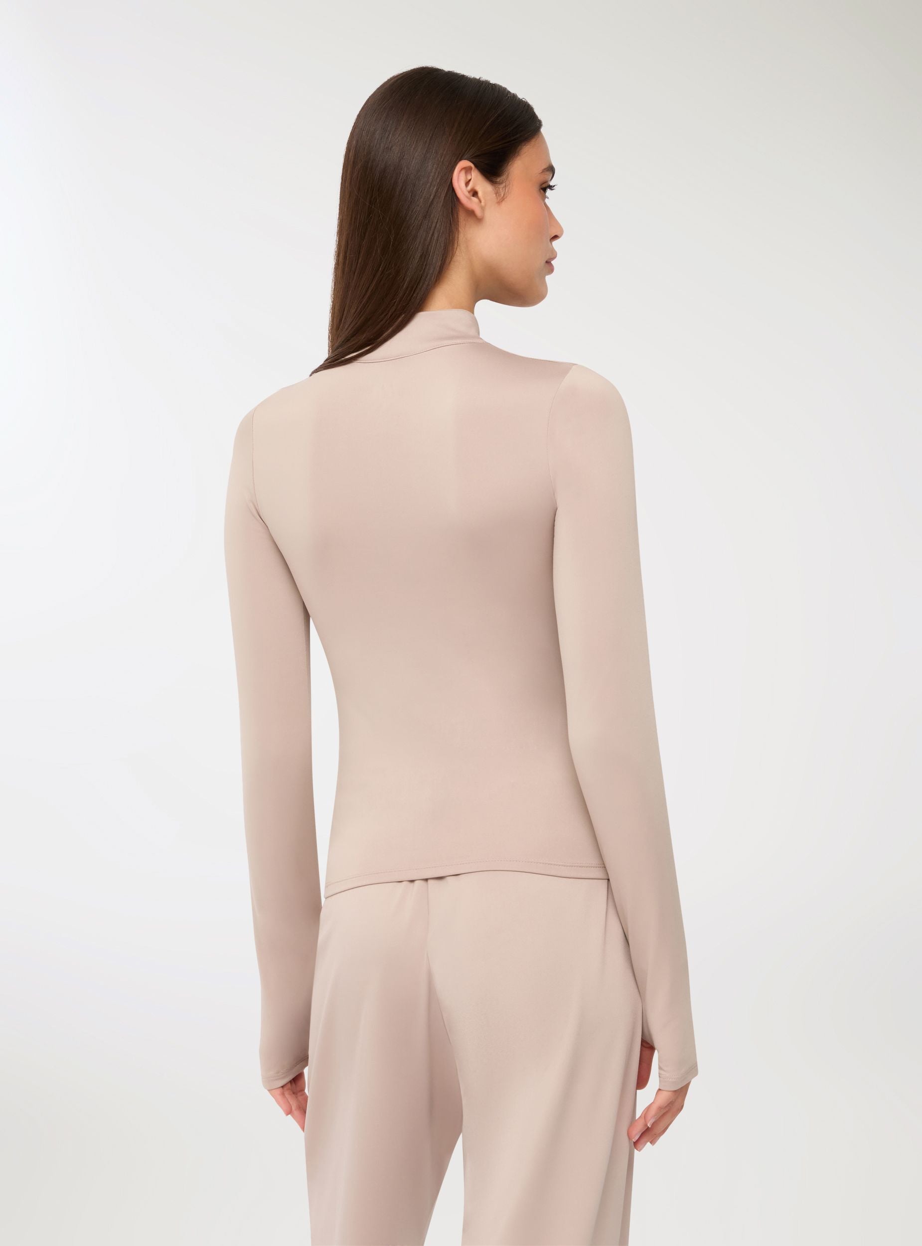 T-shirt half zip donna