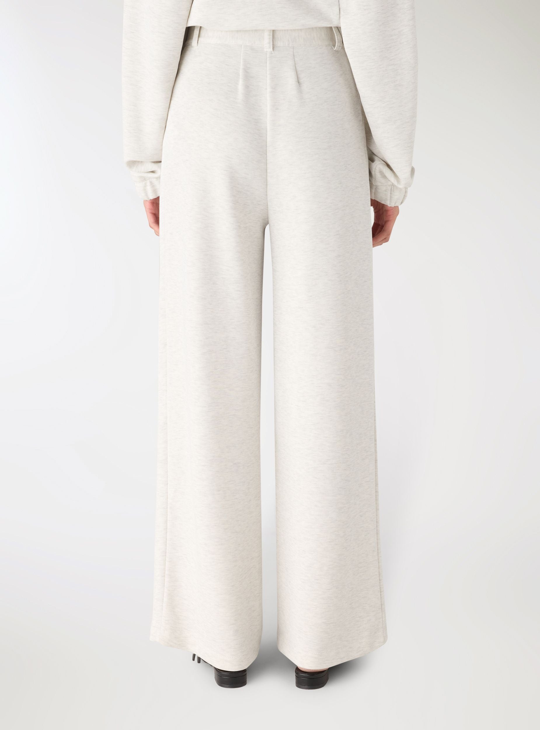 Pantaloni tuta wide leg con pinces grigio melange