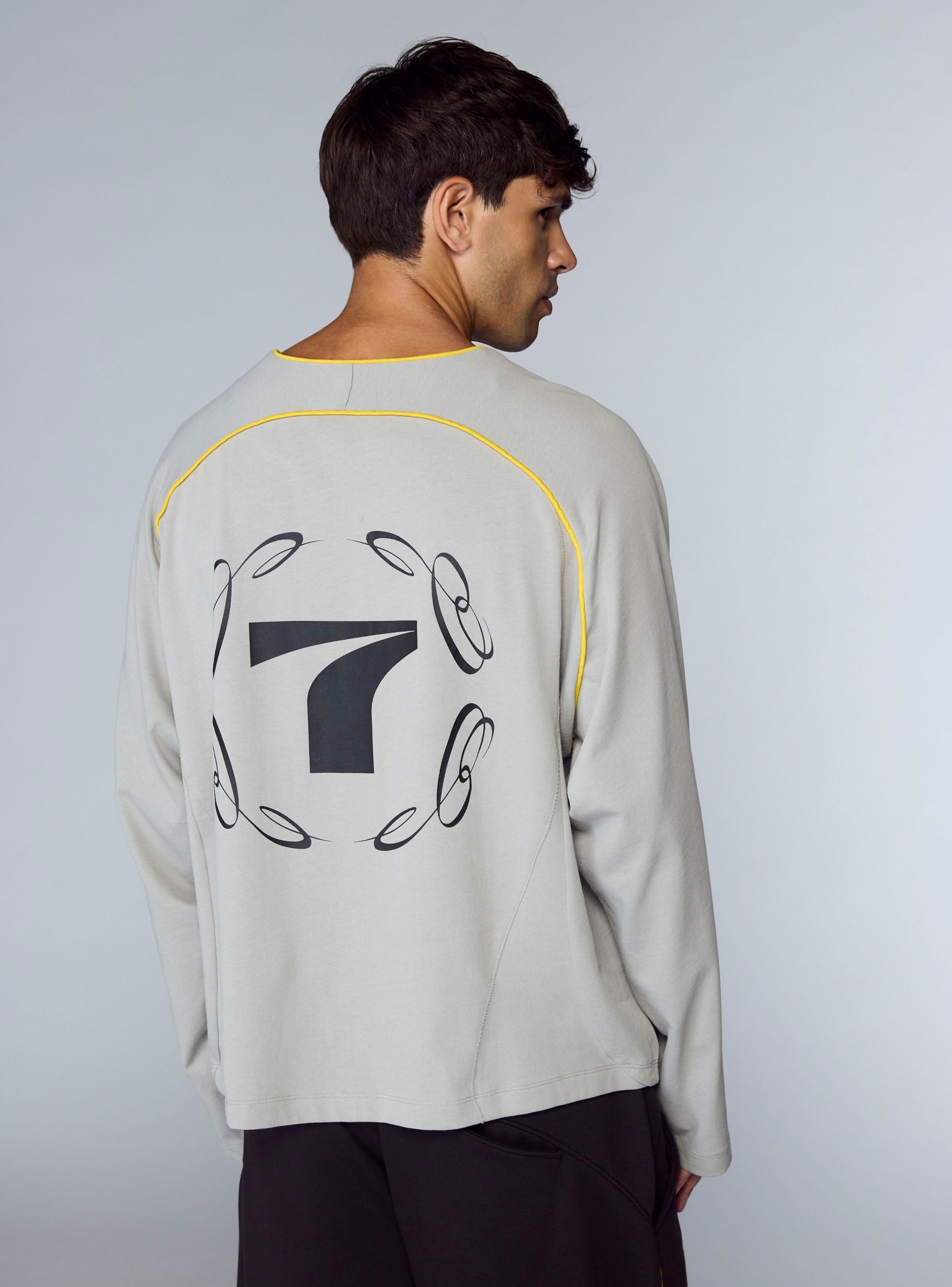 T-shirt piping a contrasto e stampa dietro TRNPOPLAB uomo