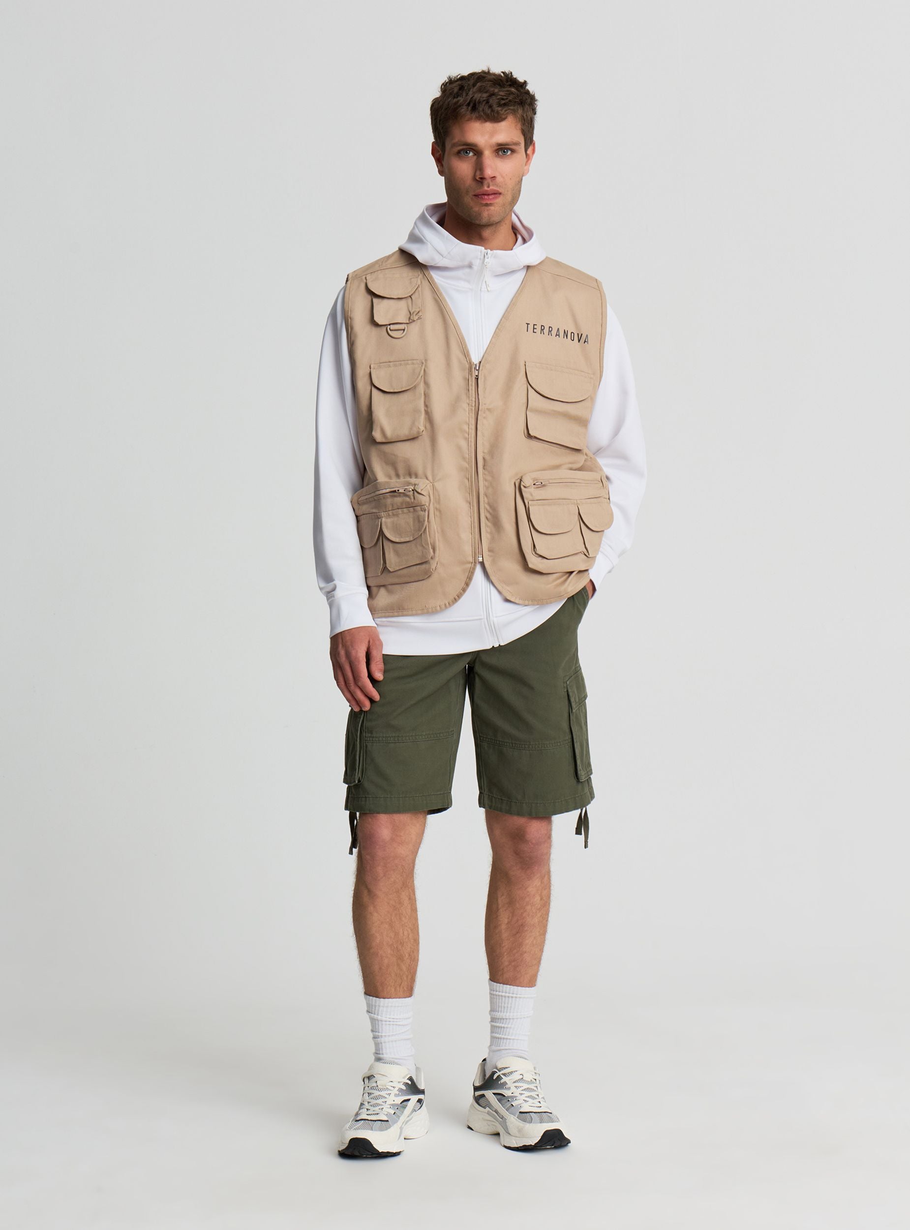 Gilet utility con tasche e zip