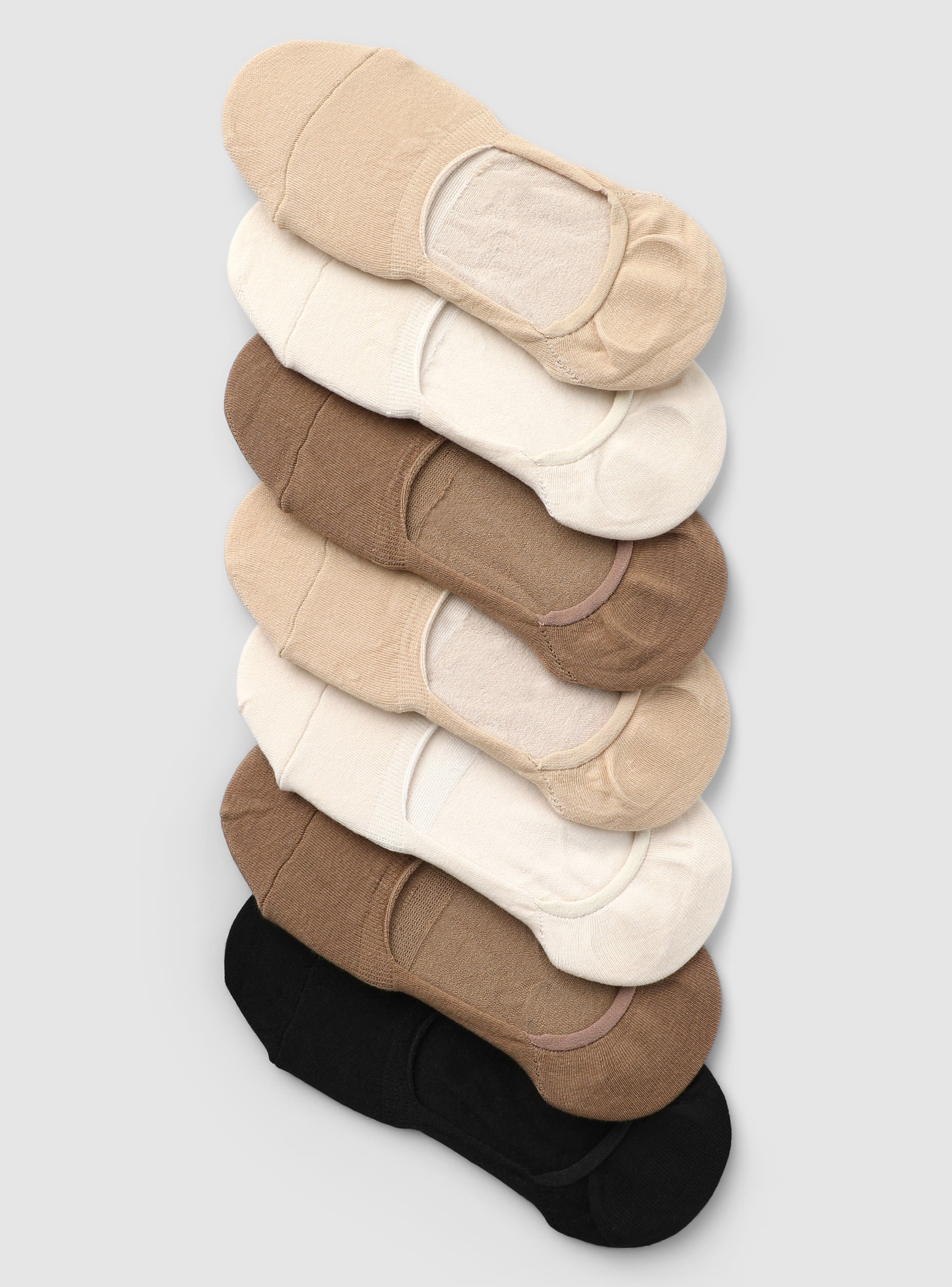 Pack 7 calzini fantasmini con grip interno Var avorio