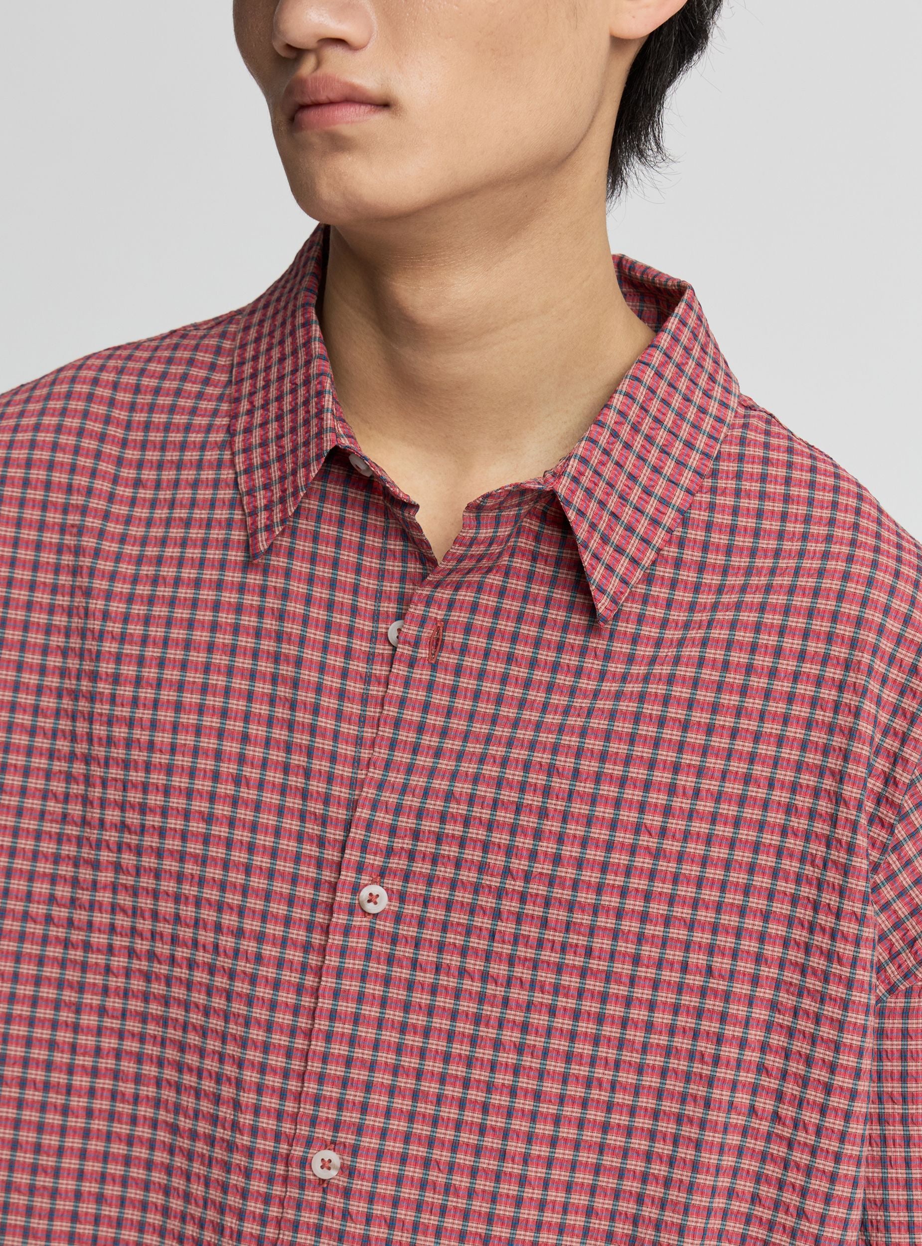 Camicia boxy a quadri Var rosso