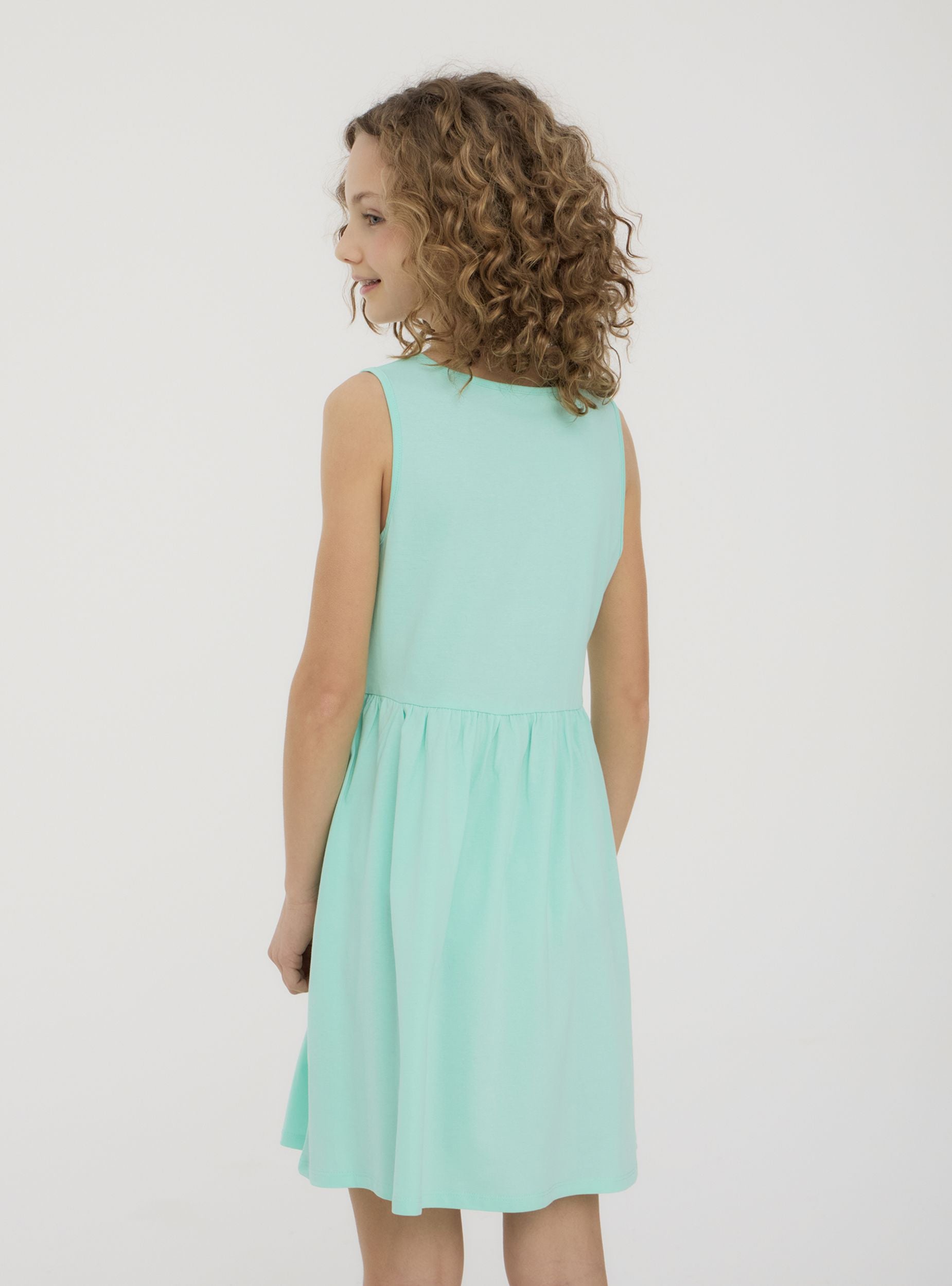 Vestito smanicato in jersey di cotone donna