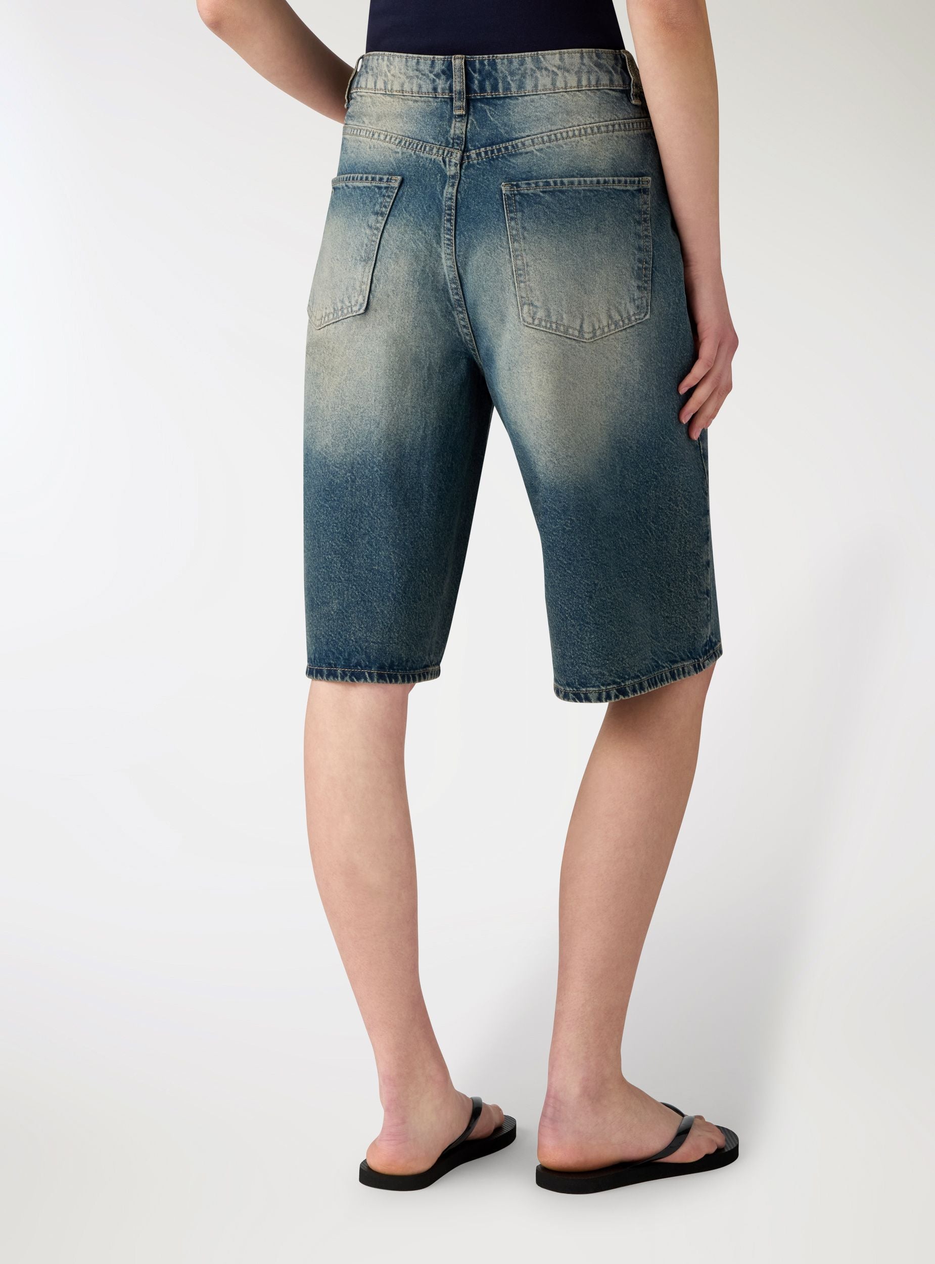 Jorts in denim Blu denim medio