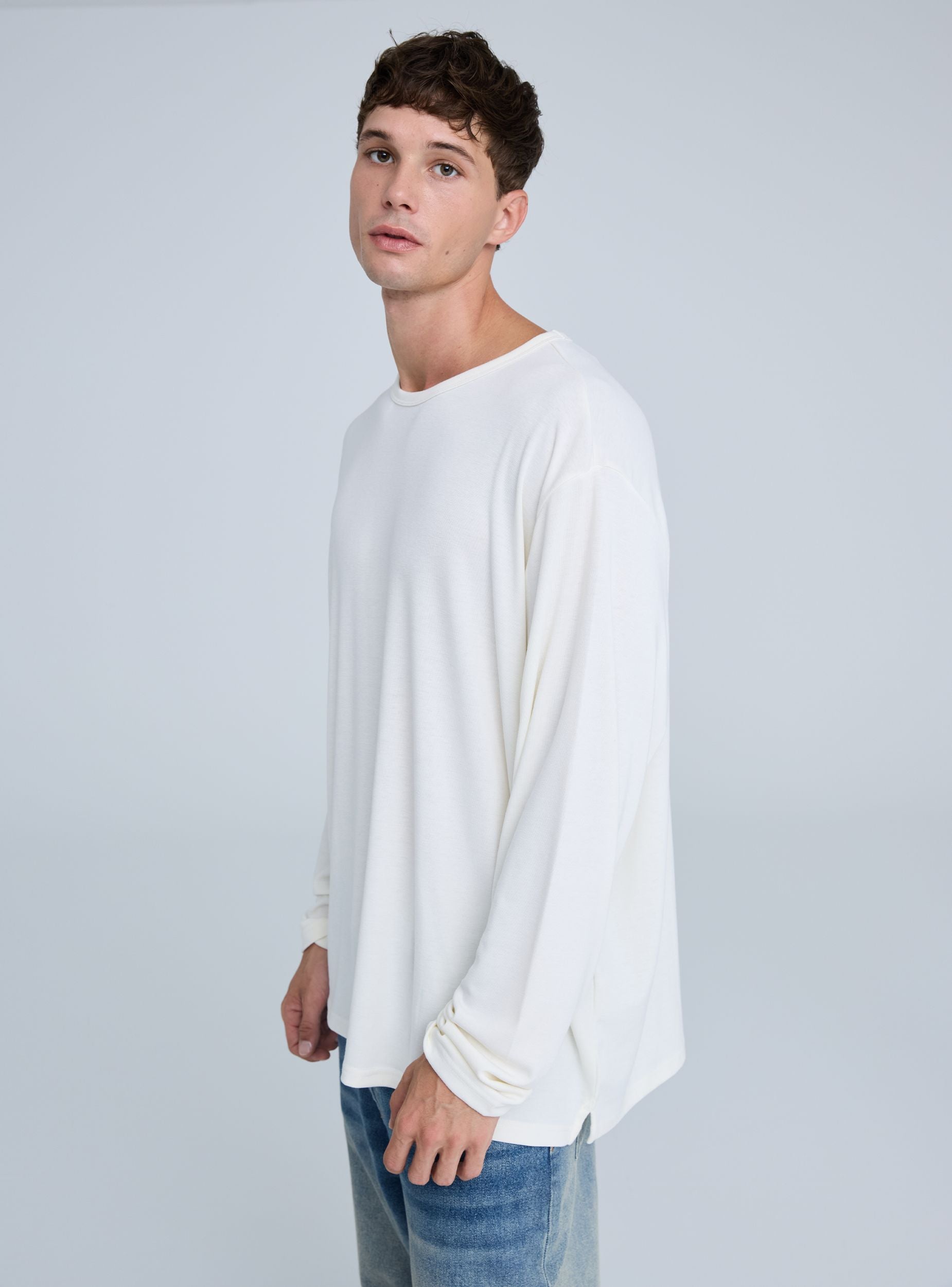 T-shirt tinta unita Bianco lana uomo