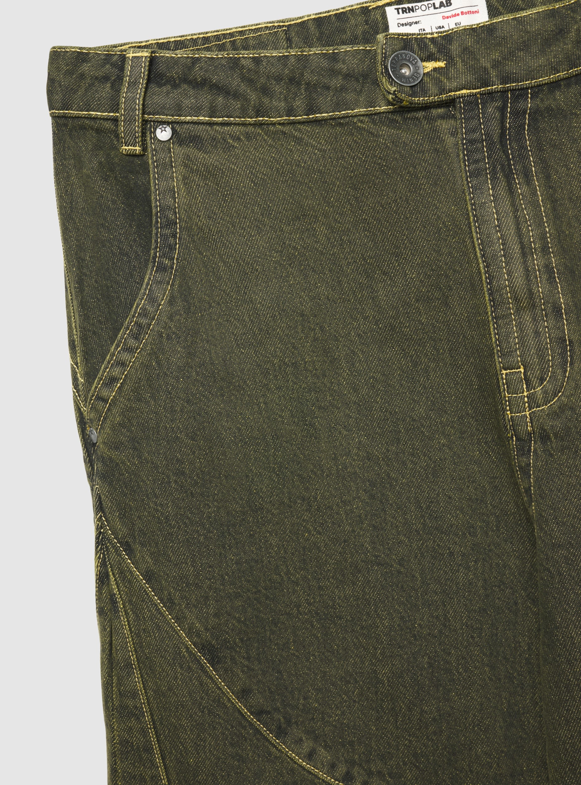 Jeans over cuciture biker TRNPOPLAB Nero denim