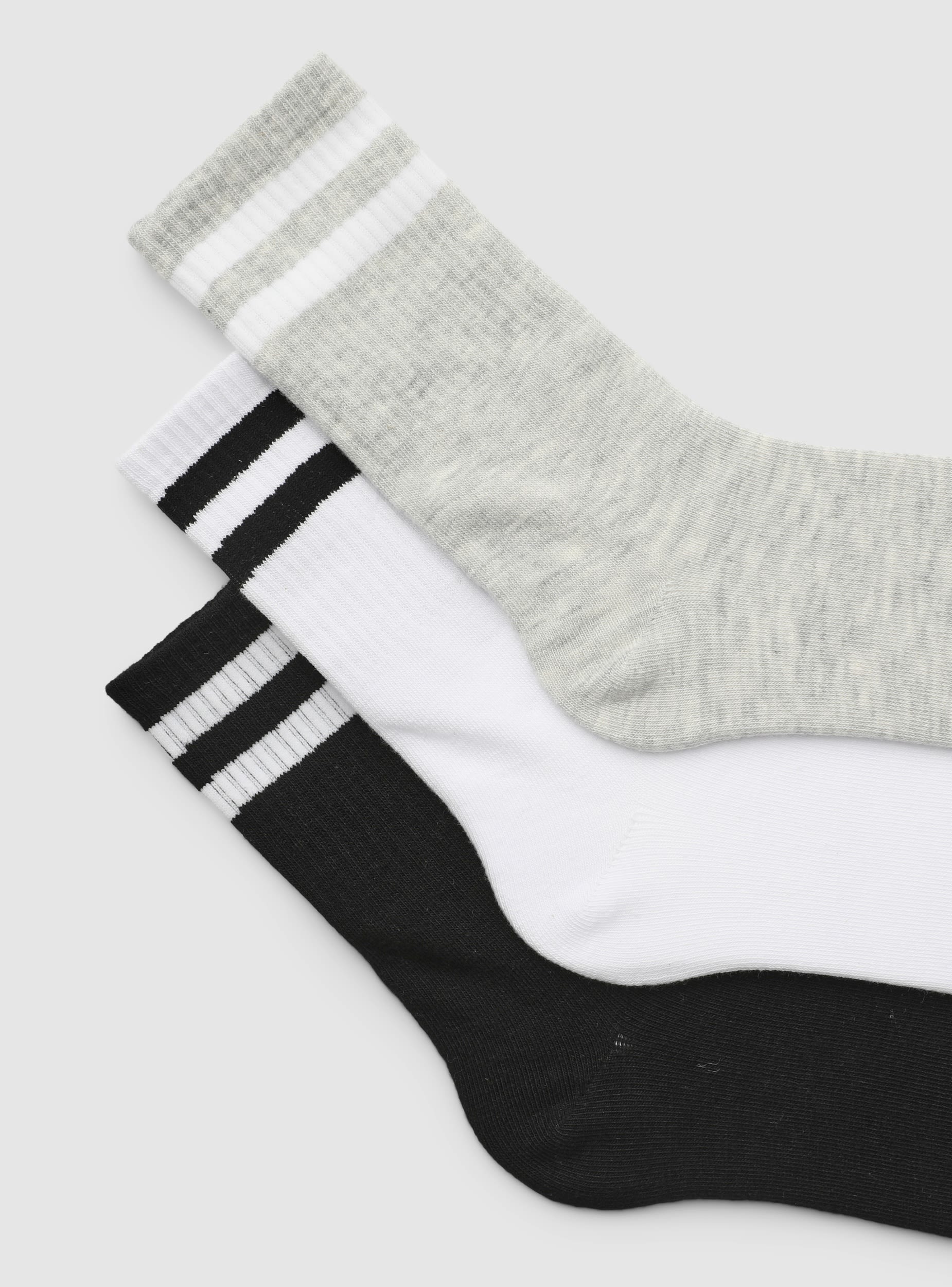 Calze Sneaker Unisex 5/10 Paia - Nero/Bianco/Grigio, Taglie Fino A 50, Confezione Risparmio