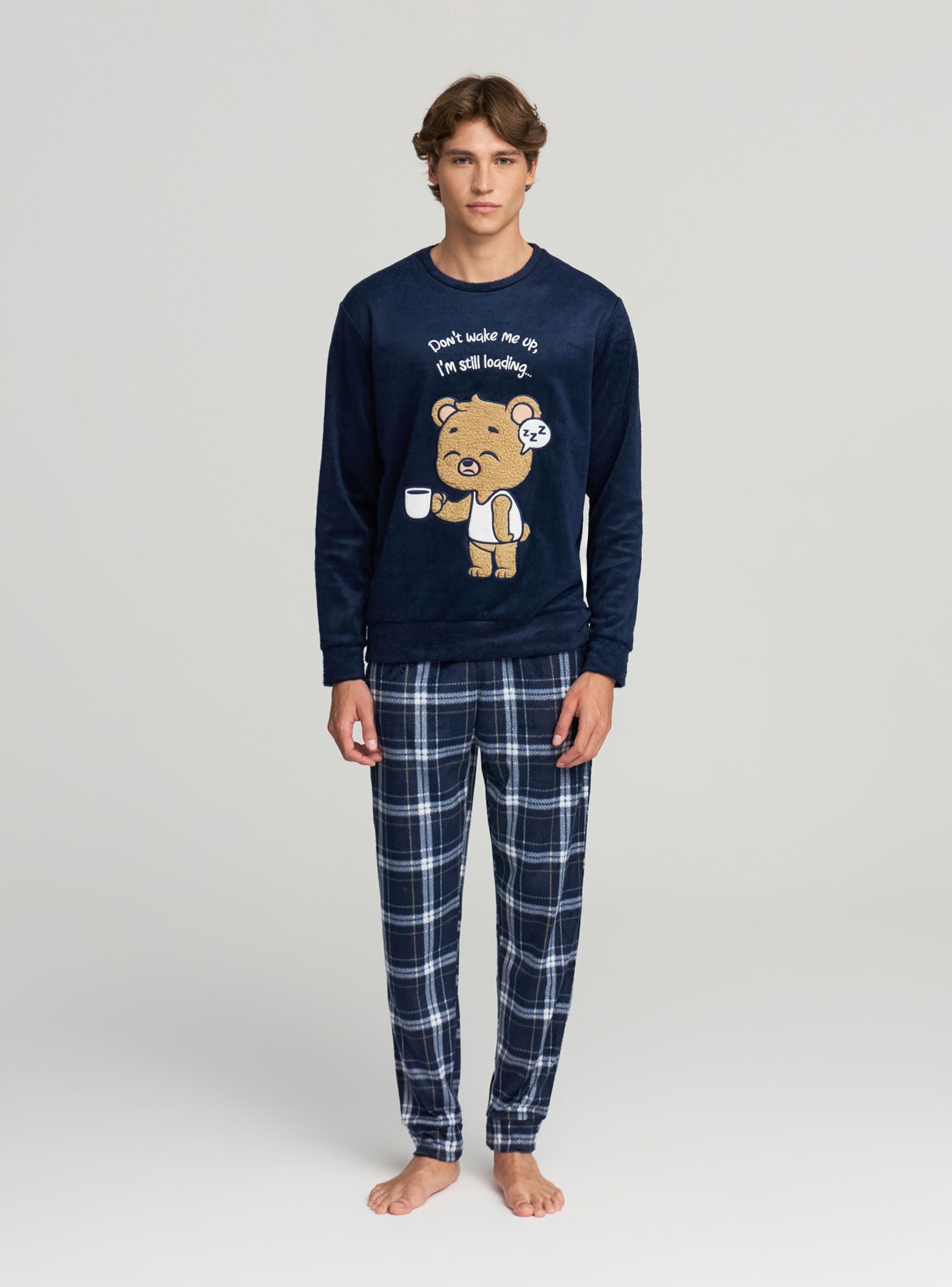 thepyjamafactory Pigiama da uomo in cotone con scritta Someone Get Dad A Birra, Grigio, XXL thepyjamafactory Pigiama da uomo in cotone con scritta Someone Get Dad A Birra, Grigio, XXL