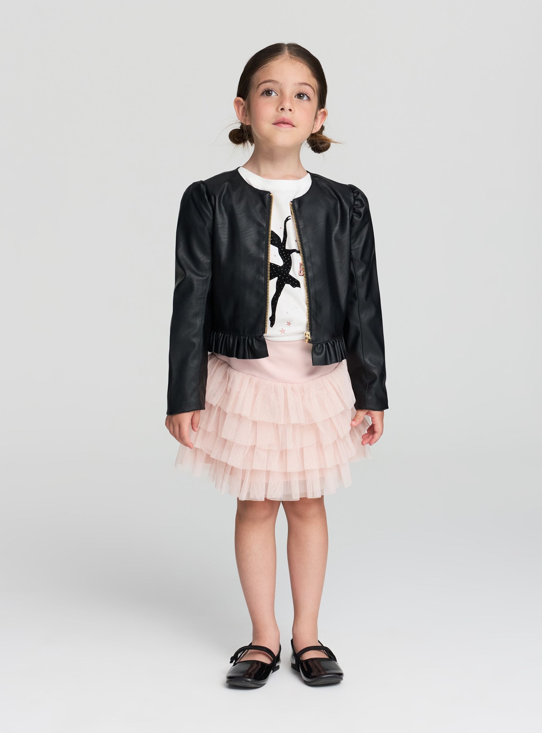 ジャケット・アウター JAREY FAUX LEATHER SHORT JACKET BB Women's Faux Leather Jacket and Short Set