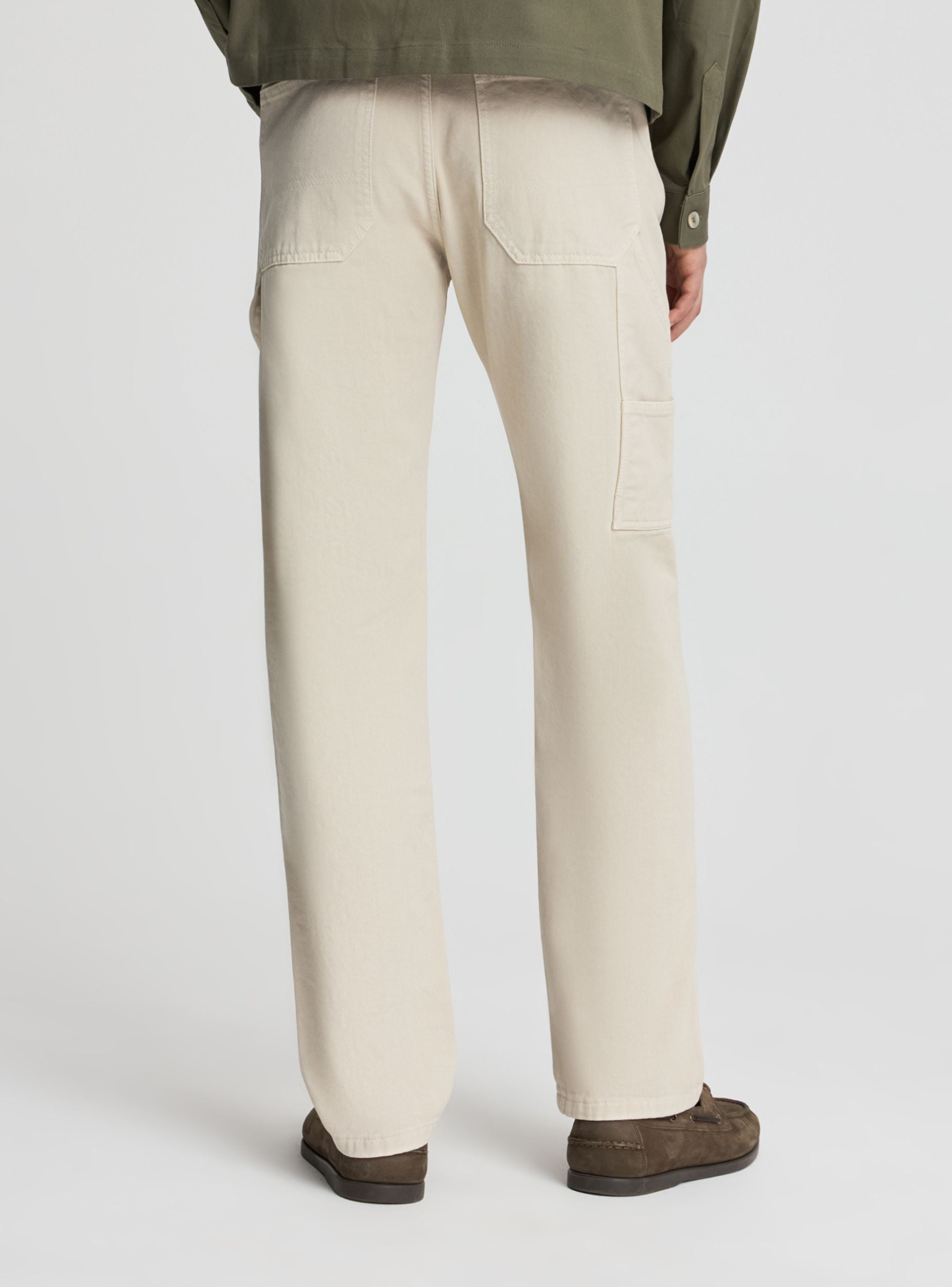 Pantaloni carpenter straight a tinta unita Bianco lana