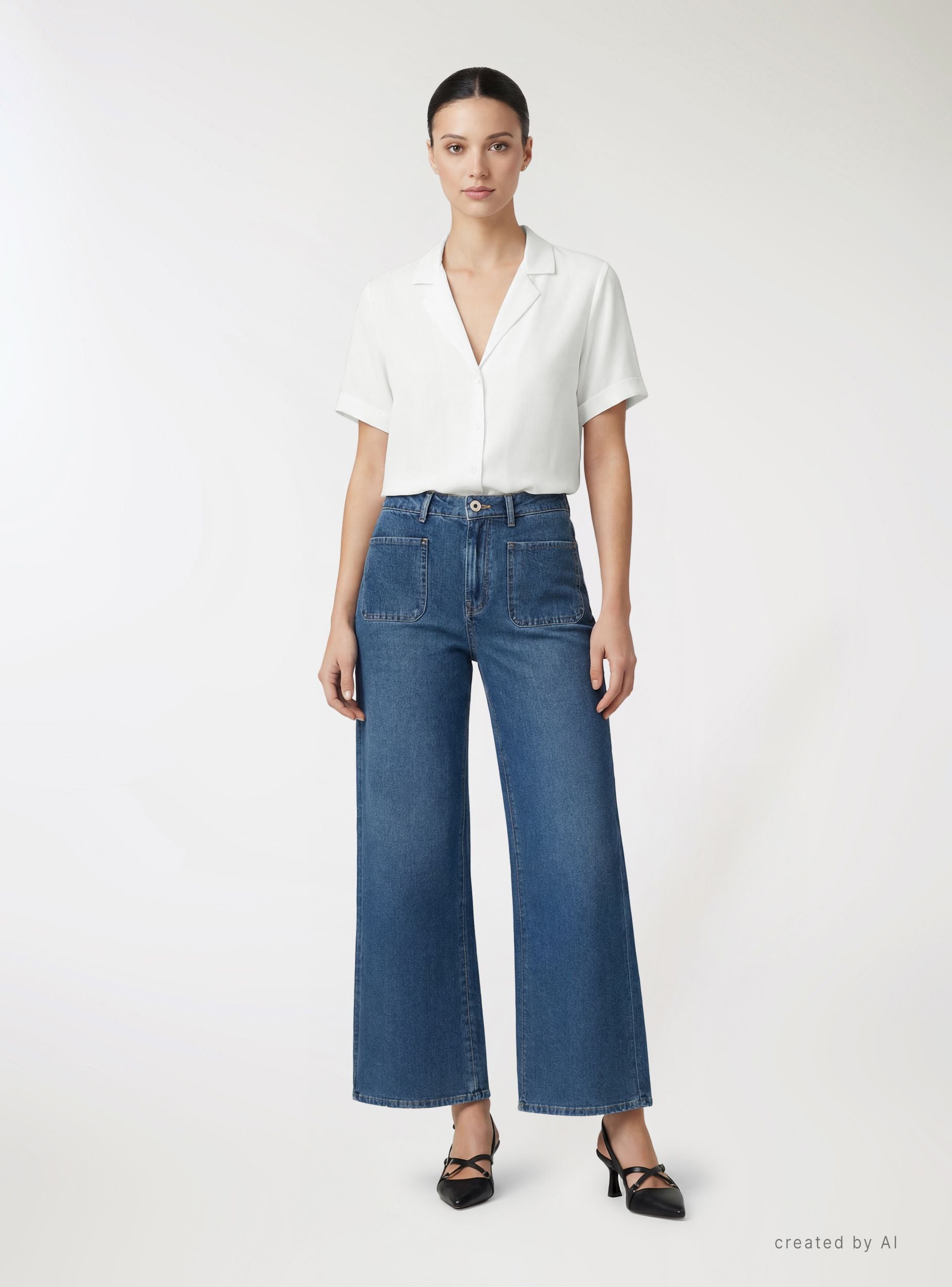 Camicia con collo a rever Bianco ottico