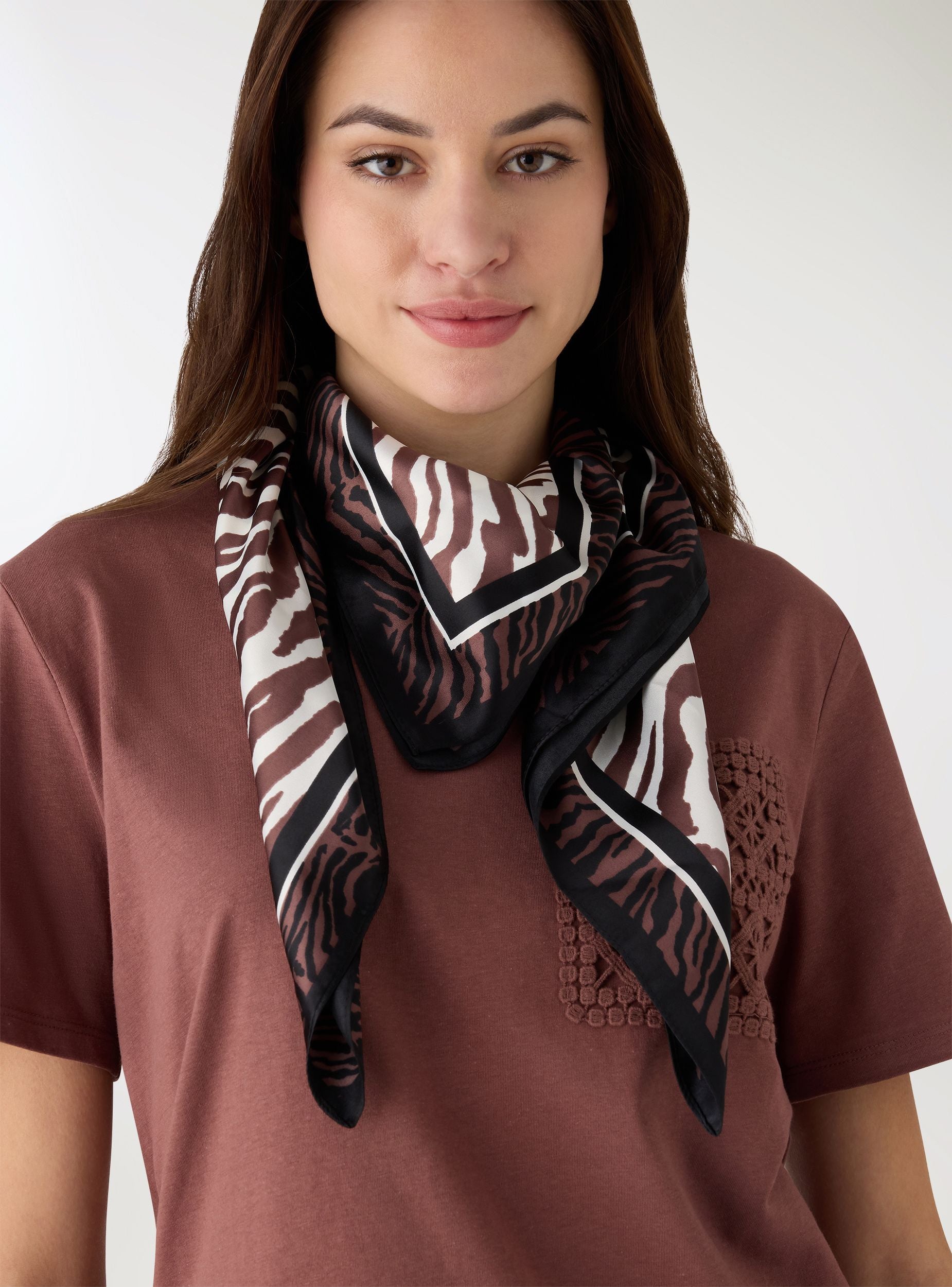 Foulard con stampa zebrata Var cacao