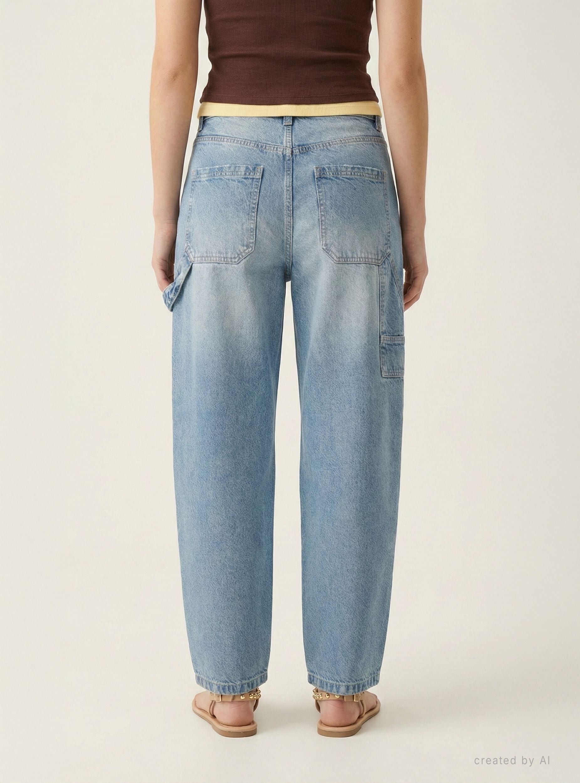 Jeans balloon carpenter Blu denim medio