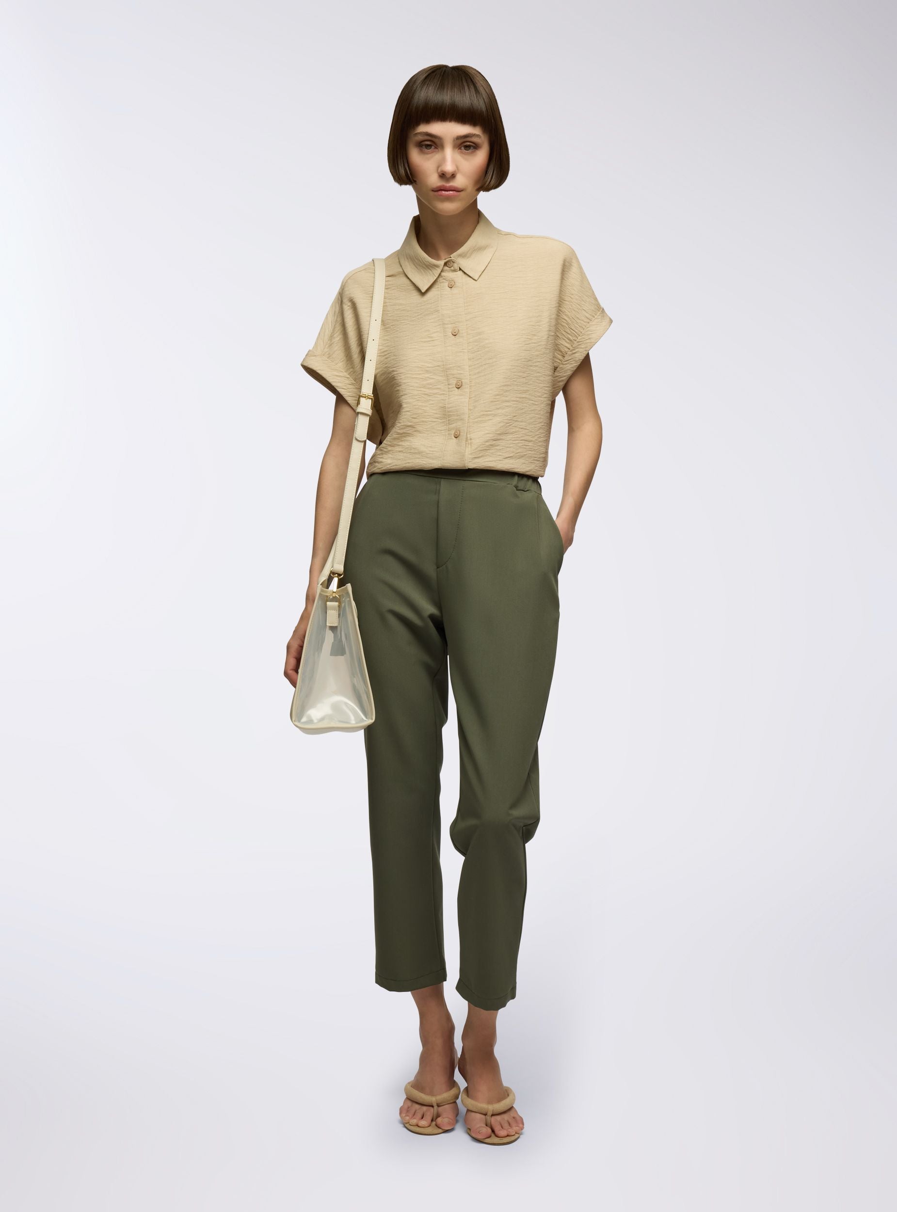 Pantaloni jogger tinta unita Verde militare