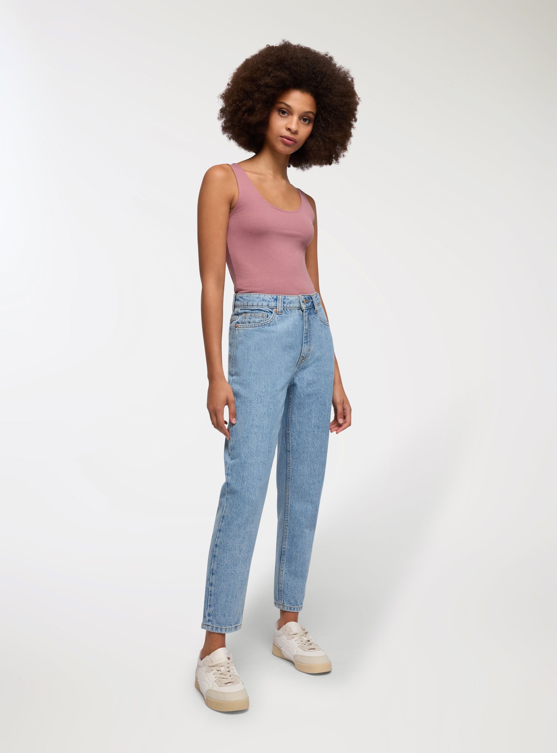 Jeans mom fit Blu denim chiaro