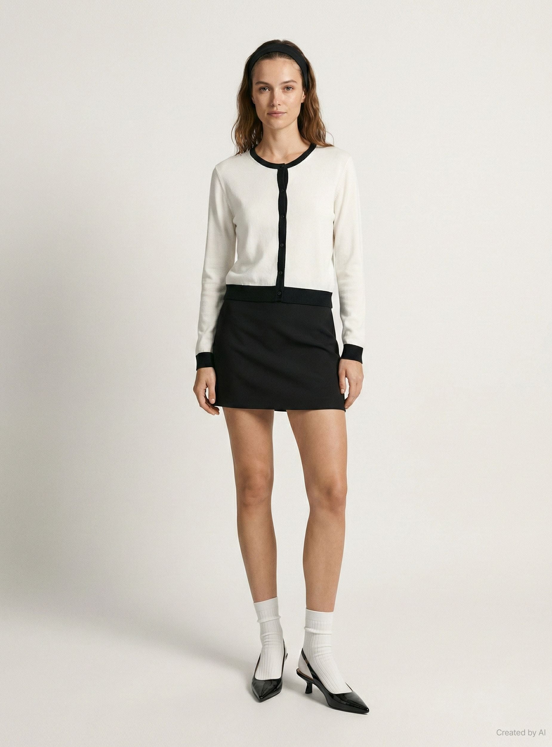 Cardigan con bottoni Bianco lana