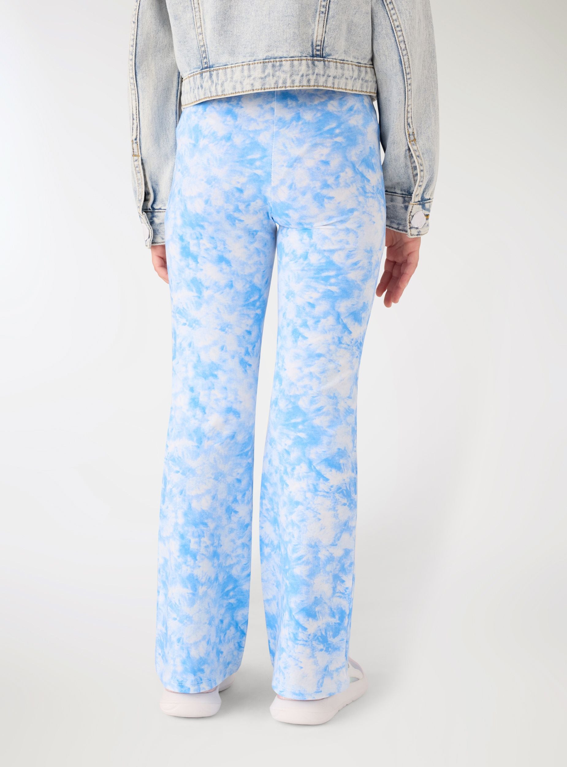 Leggings a zampa fantasia tie-dye Var celeste