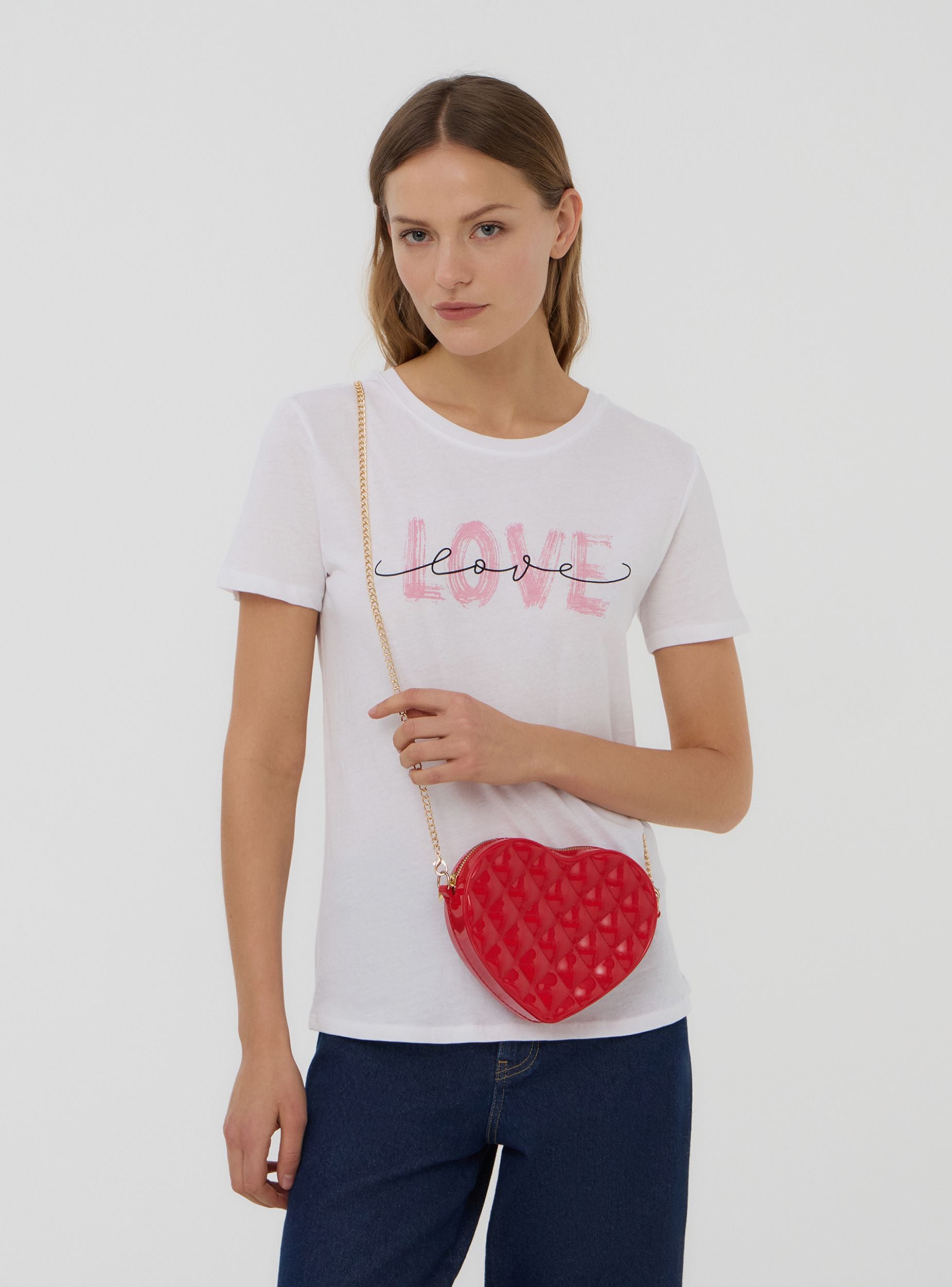 Borsa a tracolla a forma di cuore borse