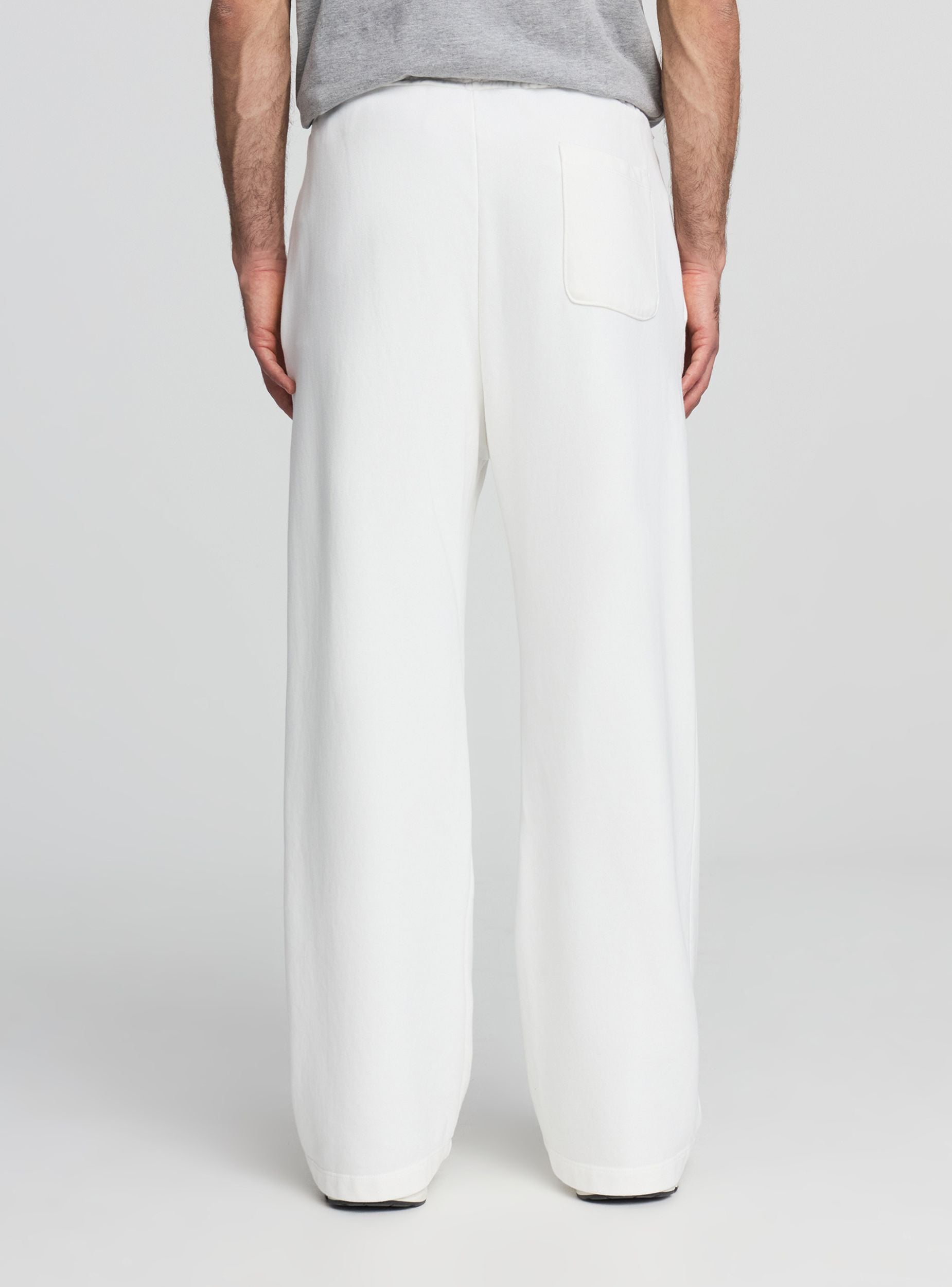 Pantaloni tuta wide leg con patch Bianco lana