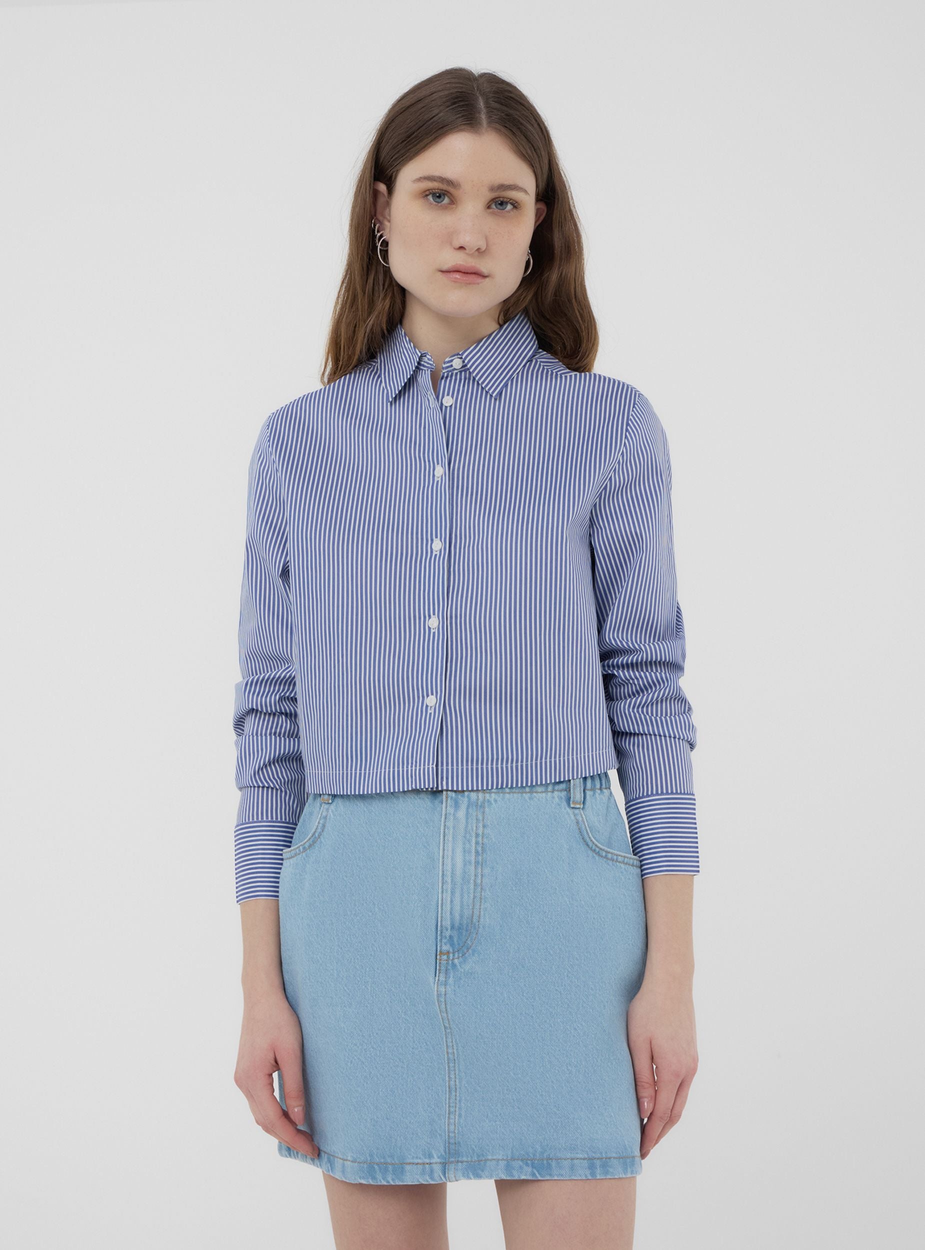 Gonna chiara in jeans paperbag Blu denim chiaro