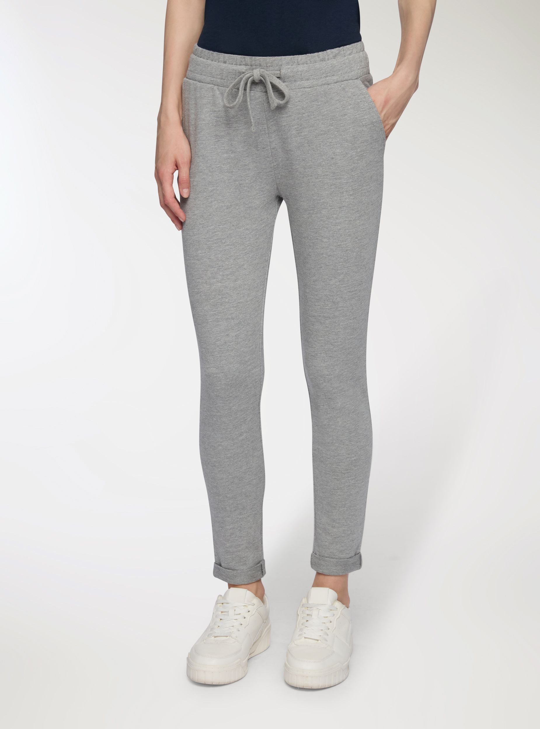 Pantaloni tuta leggeri skinny chino Grigio medio melange