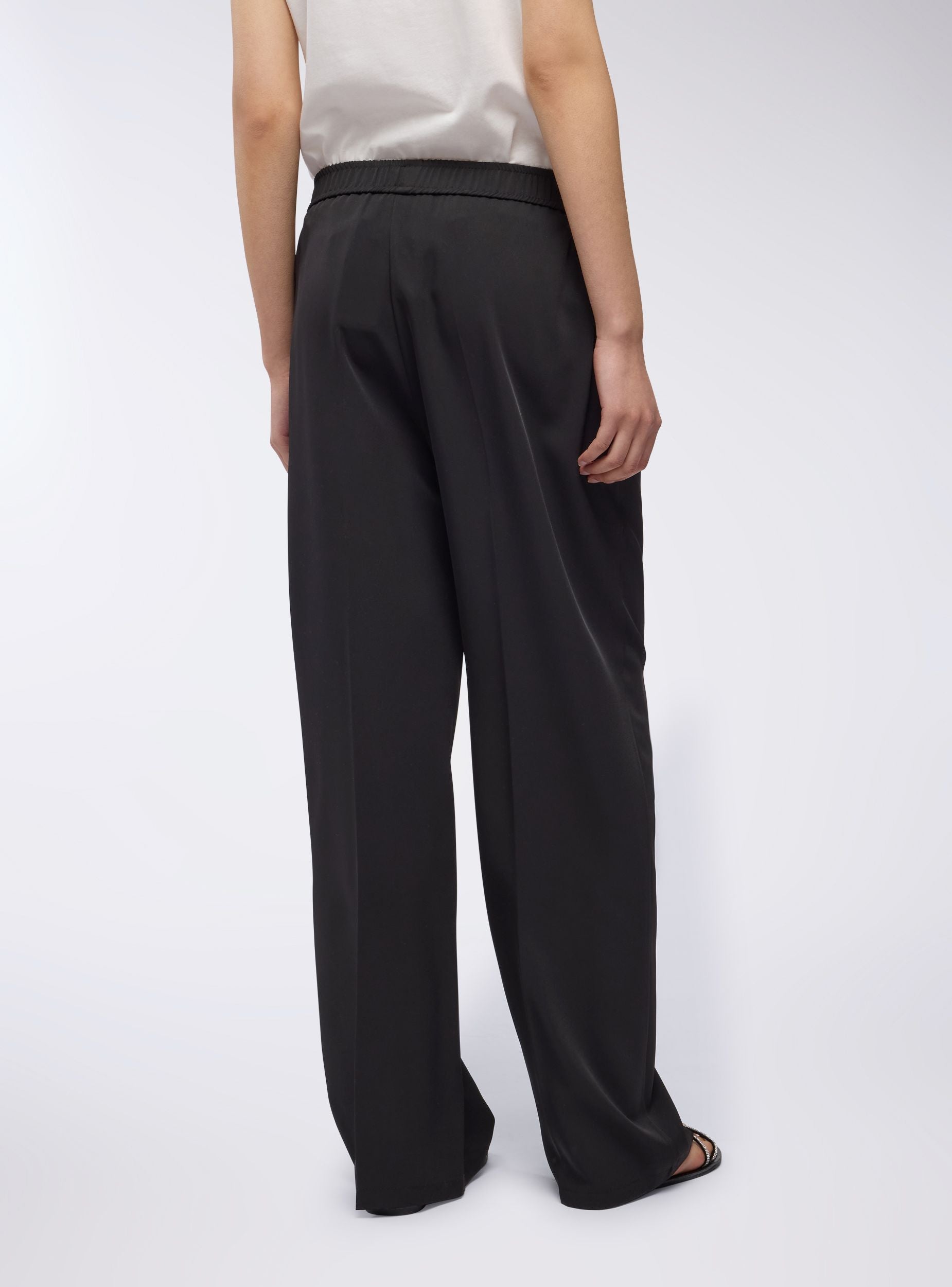 Pantaloni wide leg con elastico