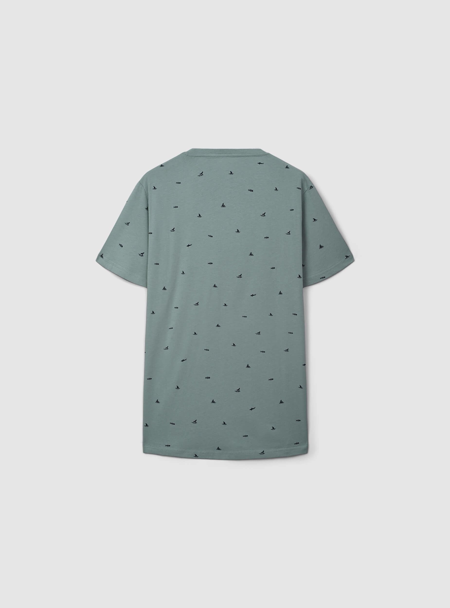 T-shirt microfantasia tema mare Var verde pastello uomo