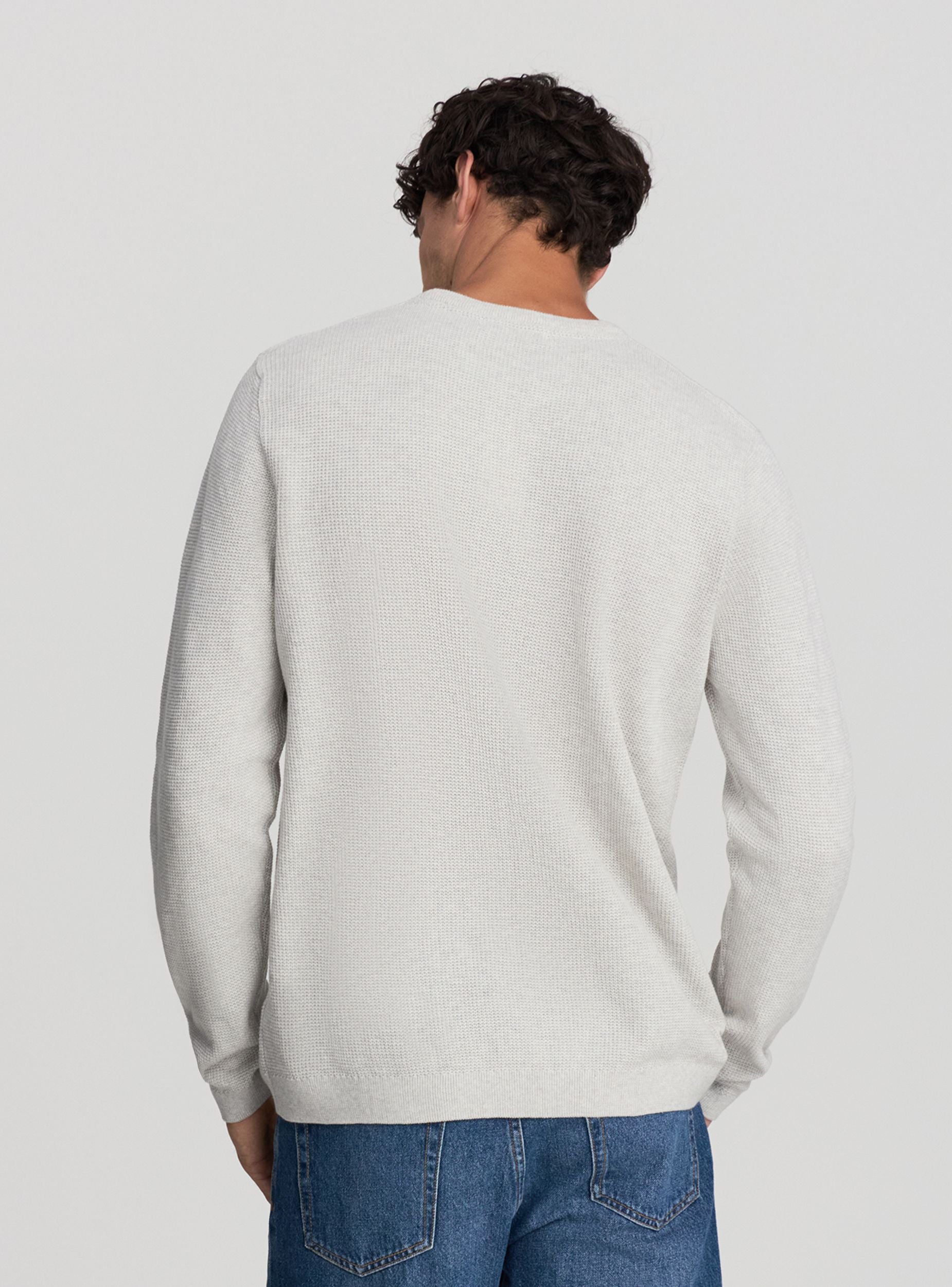 Maglia girocollo effetto doppiata Avorio melange