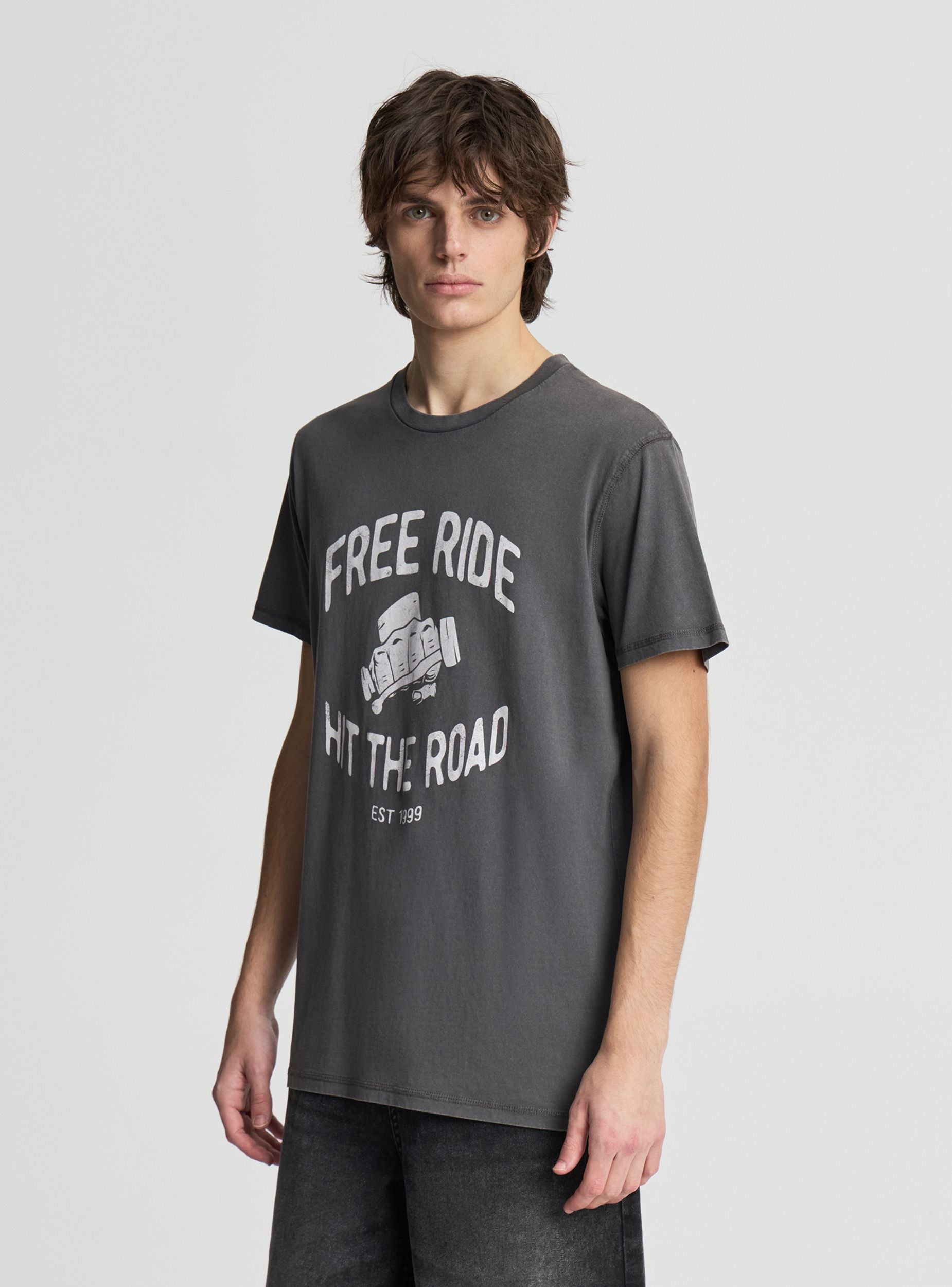 T-shirt con stampa scritta uomo