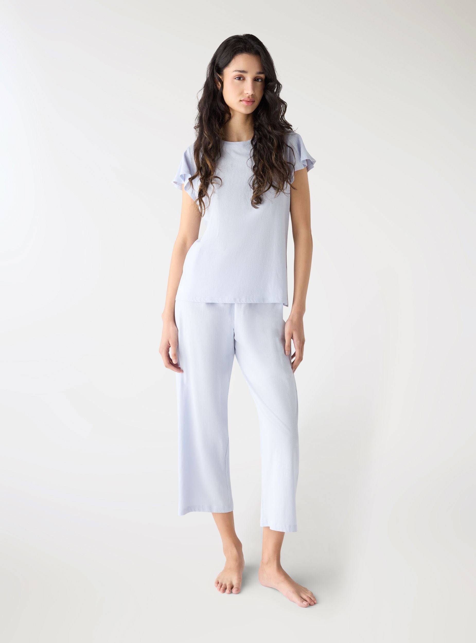 Set pigiama t-shirt e pantaloni capri Carta da zucchero
