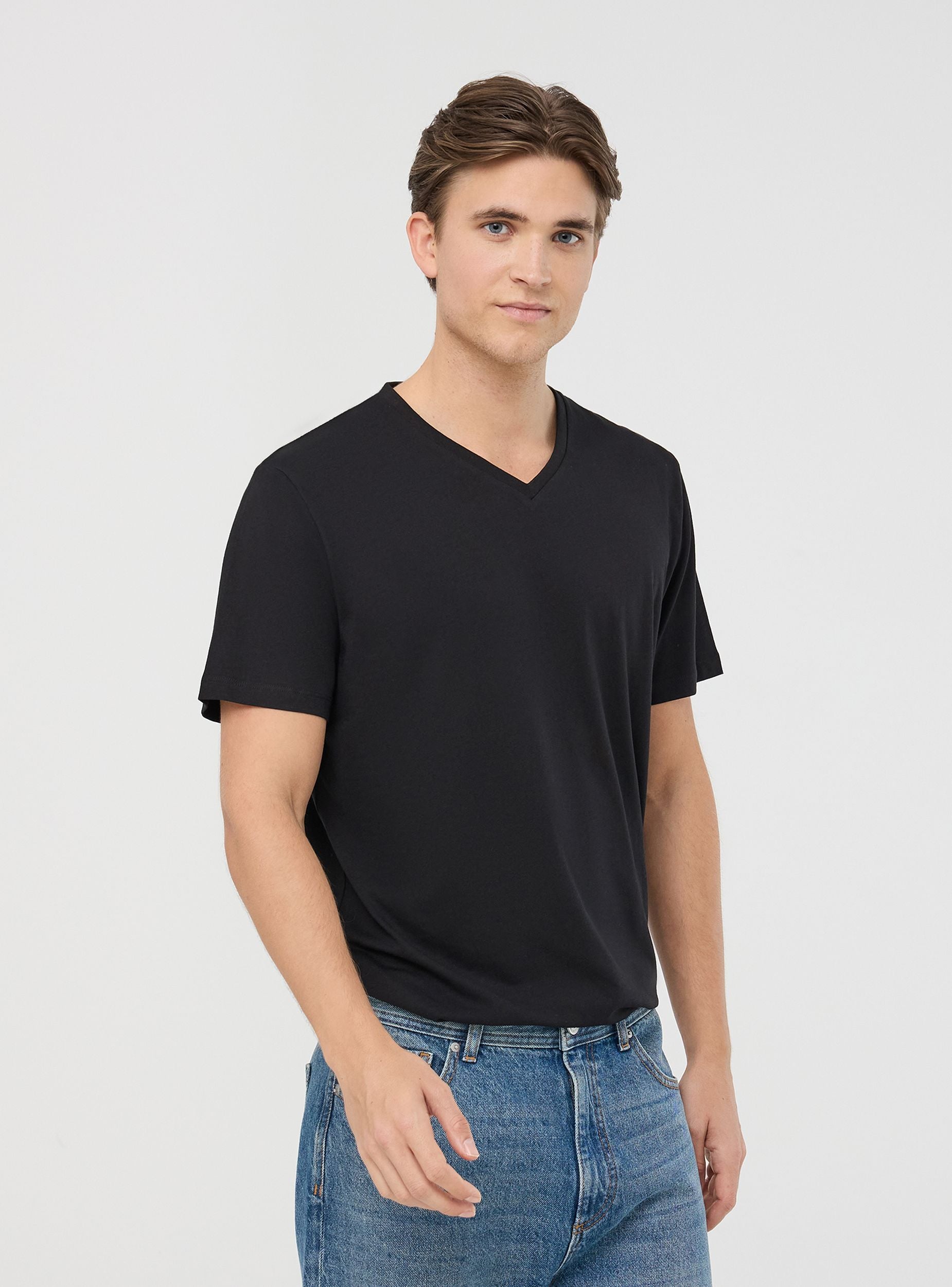 Pack 2 t-shirt basic con scollo a v 2x
